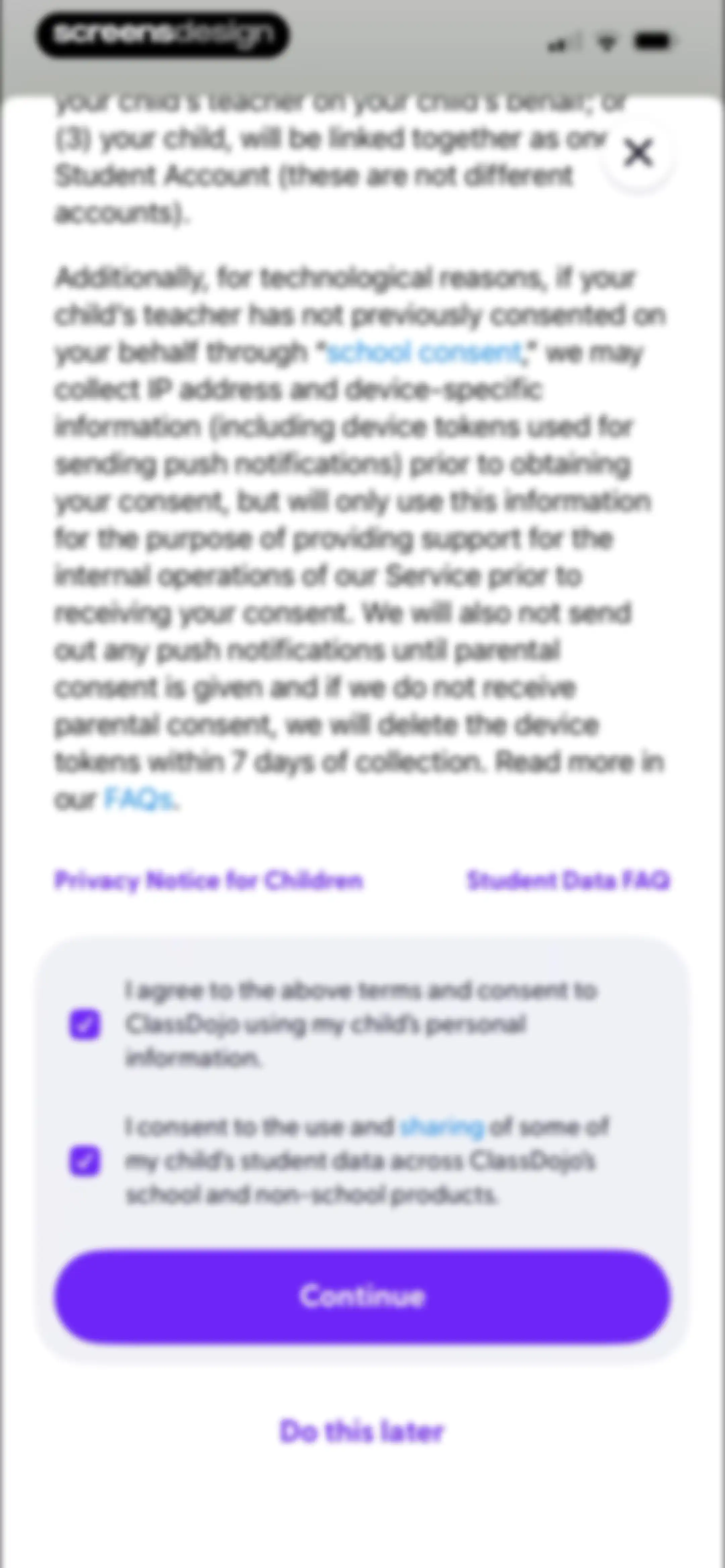 ClassDojo screen 114