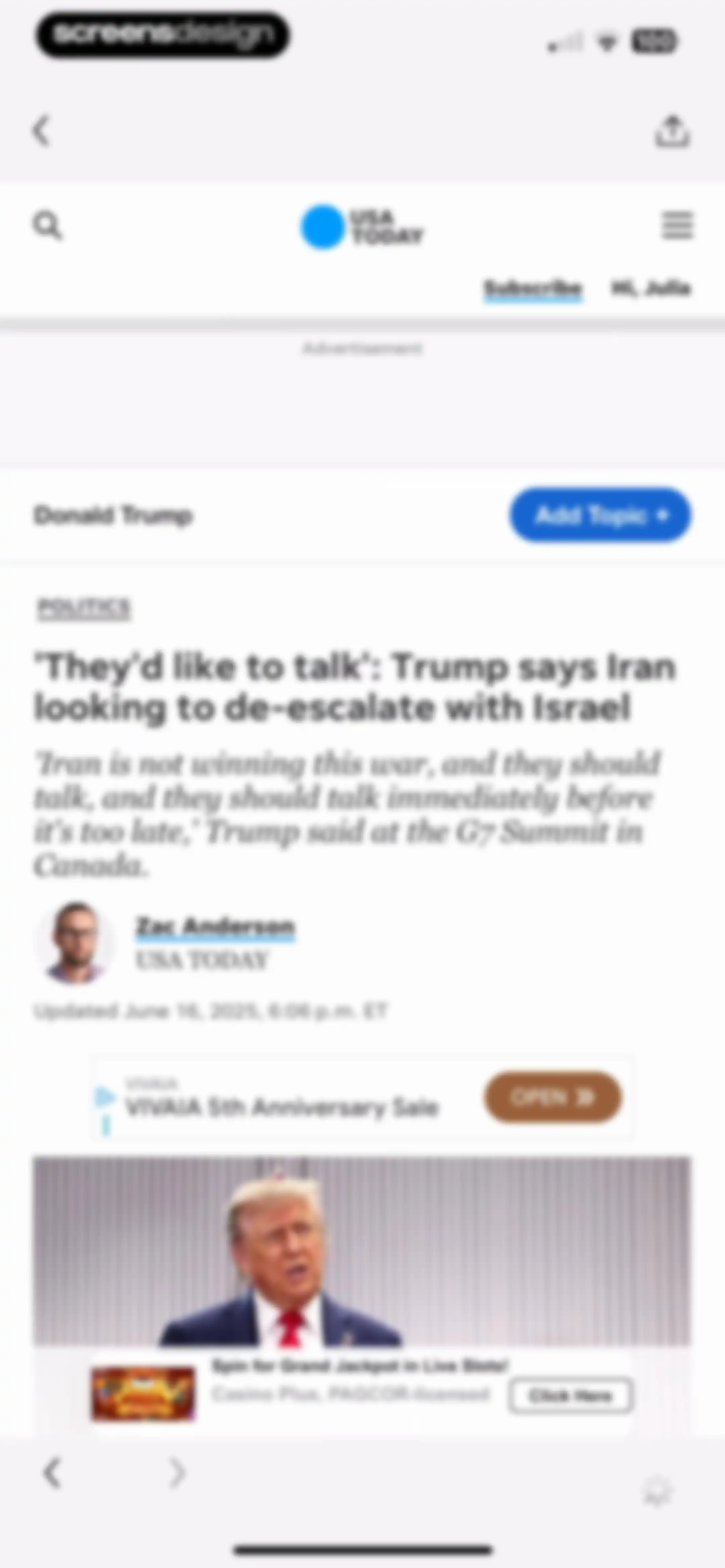 USA TODAY: US & Breaking News screen 50