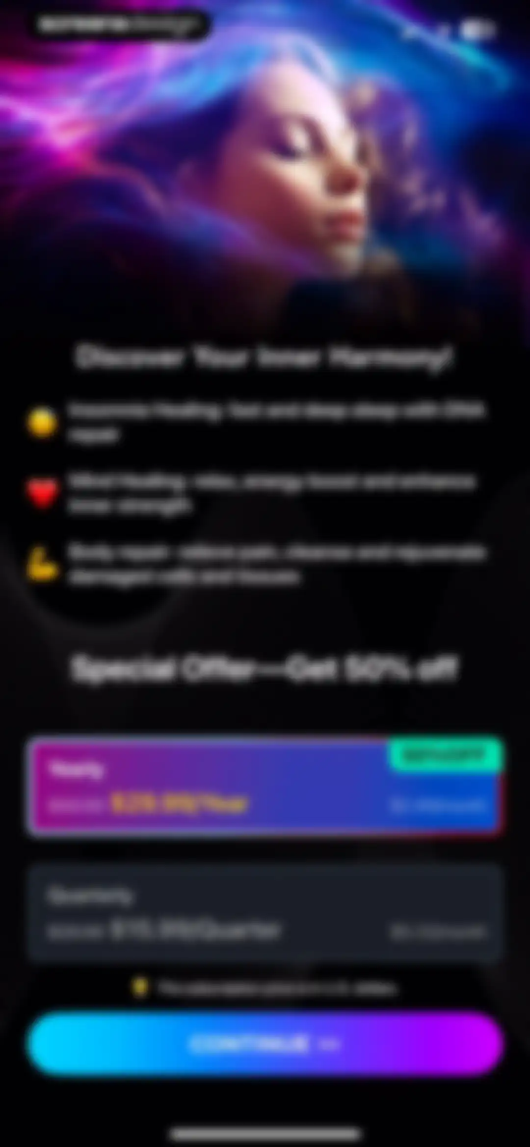 Frequency: Healing Sounds screen 7