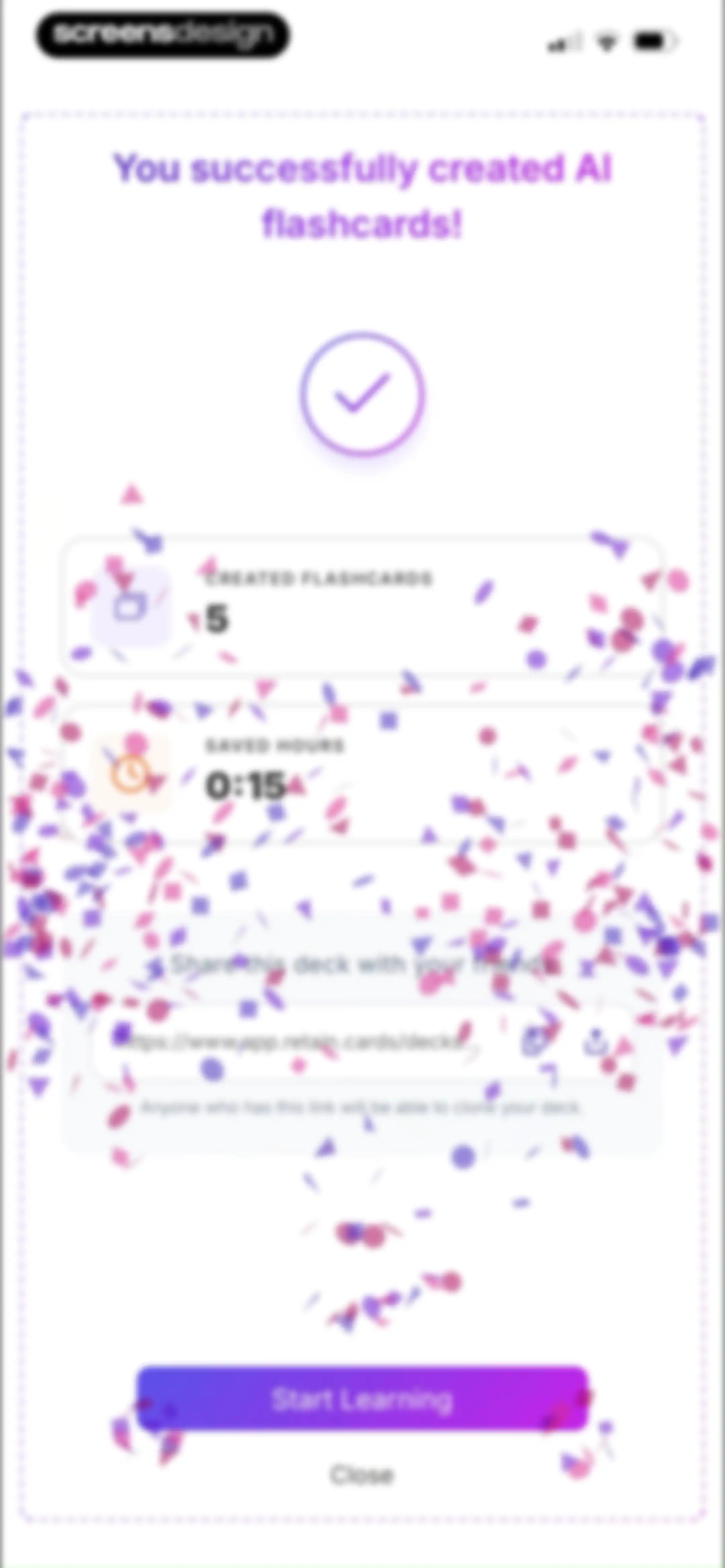 Retain Cards: AI Flashcards screen 95