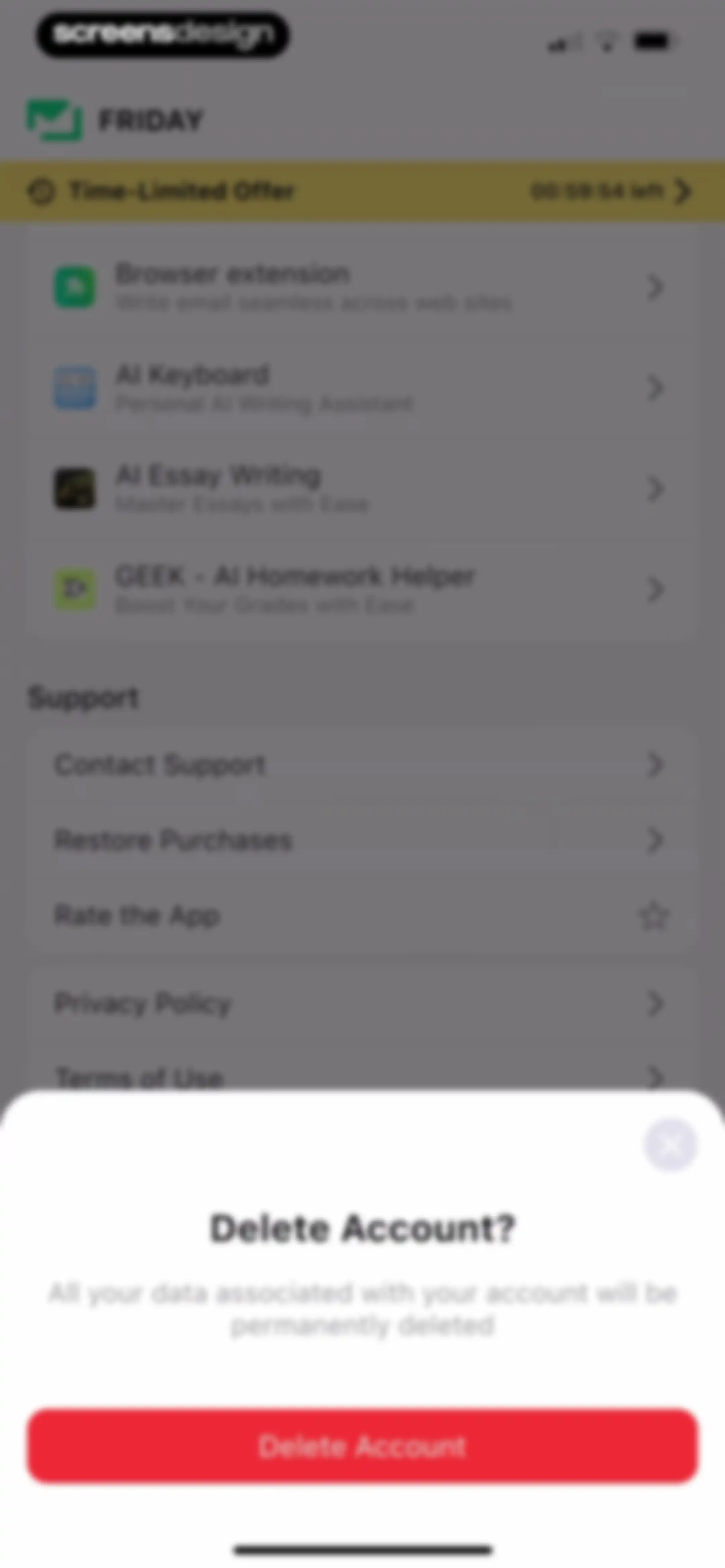 Friday AI Email Writer screen 99