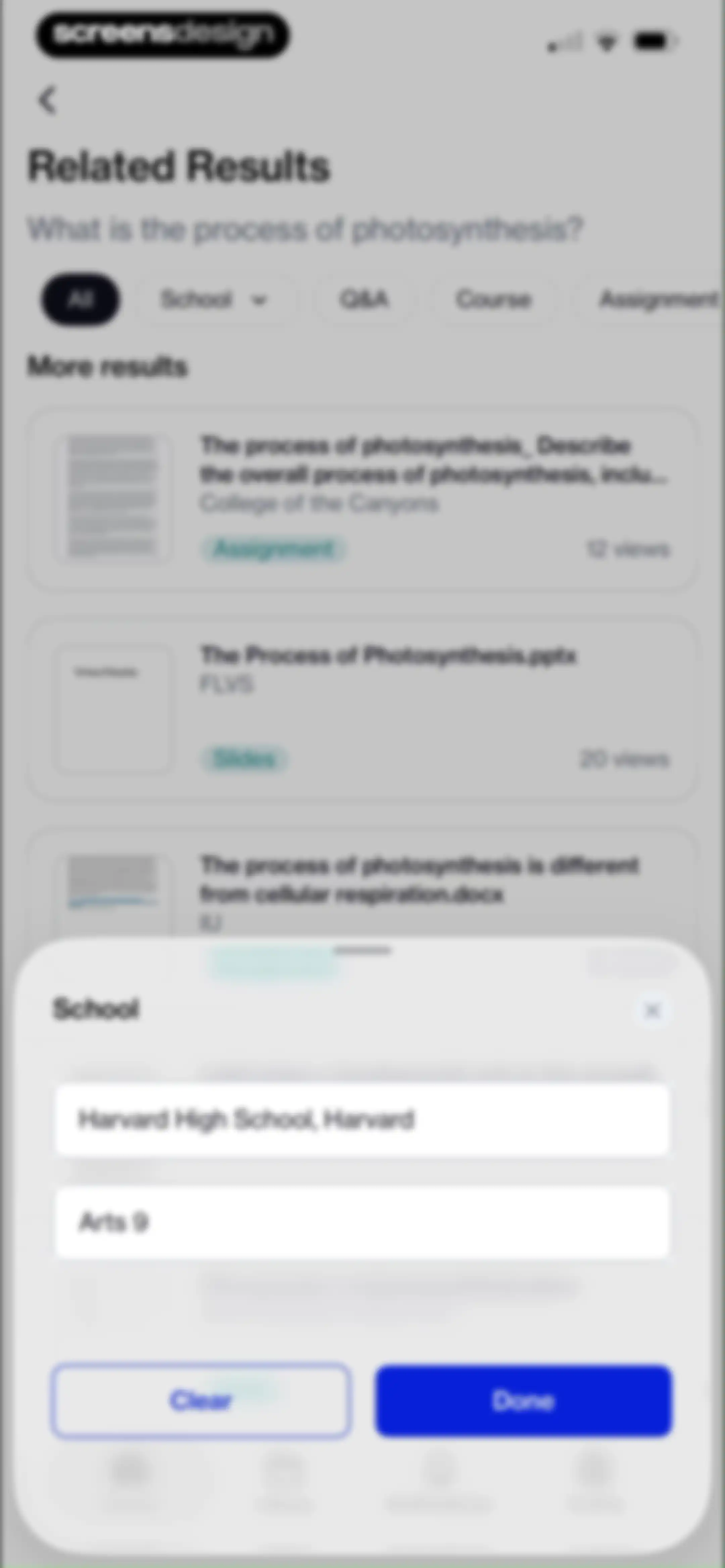 Course Hero: AI Homework Help screen 36