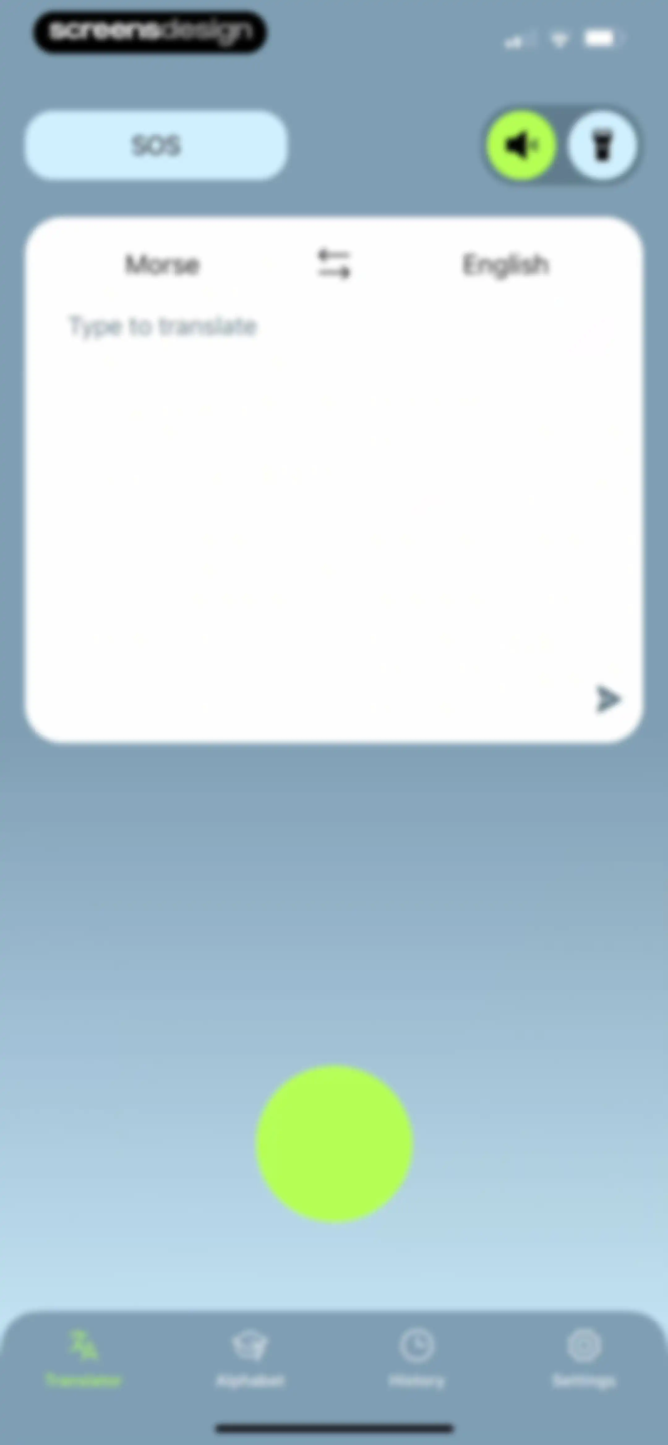 Signal Code screen 10