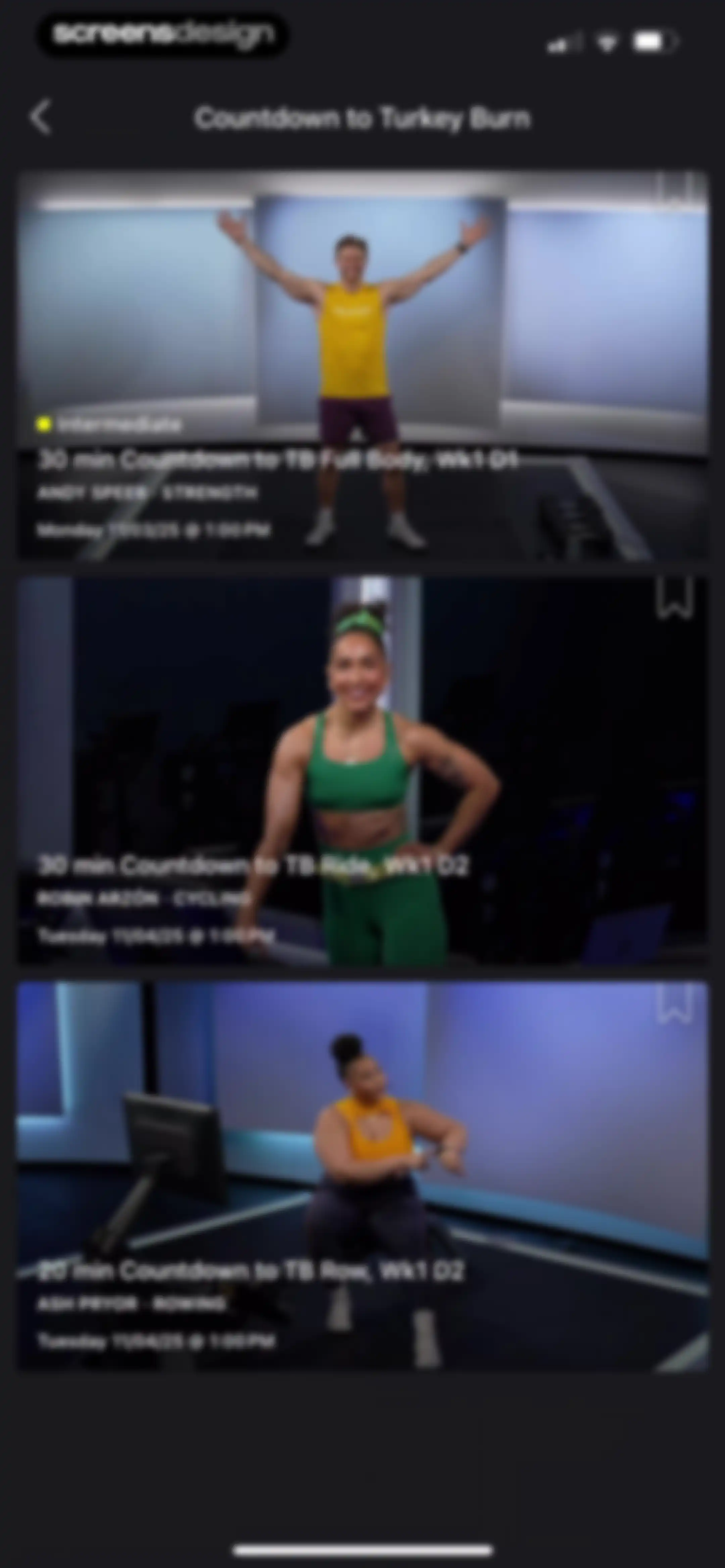 Peloton: Fitness & Workouts screen 154