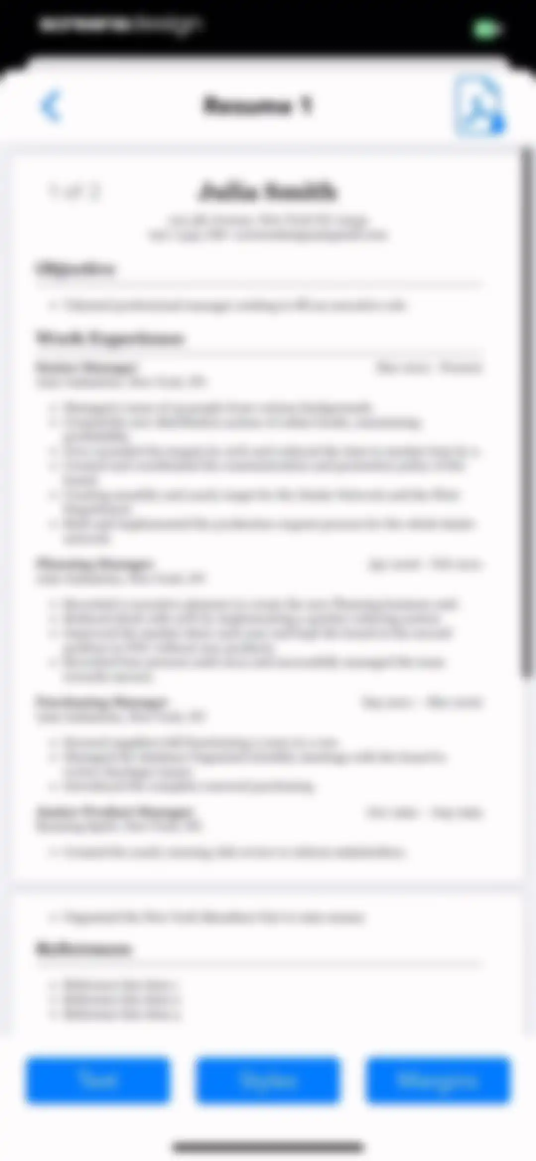Resume Builder⁺ screen 20