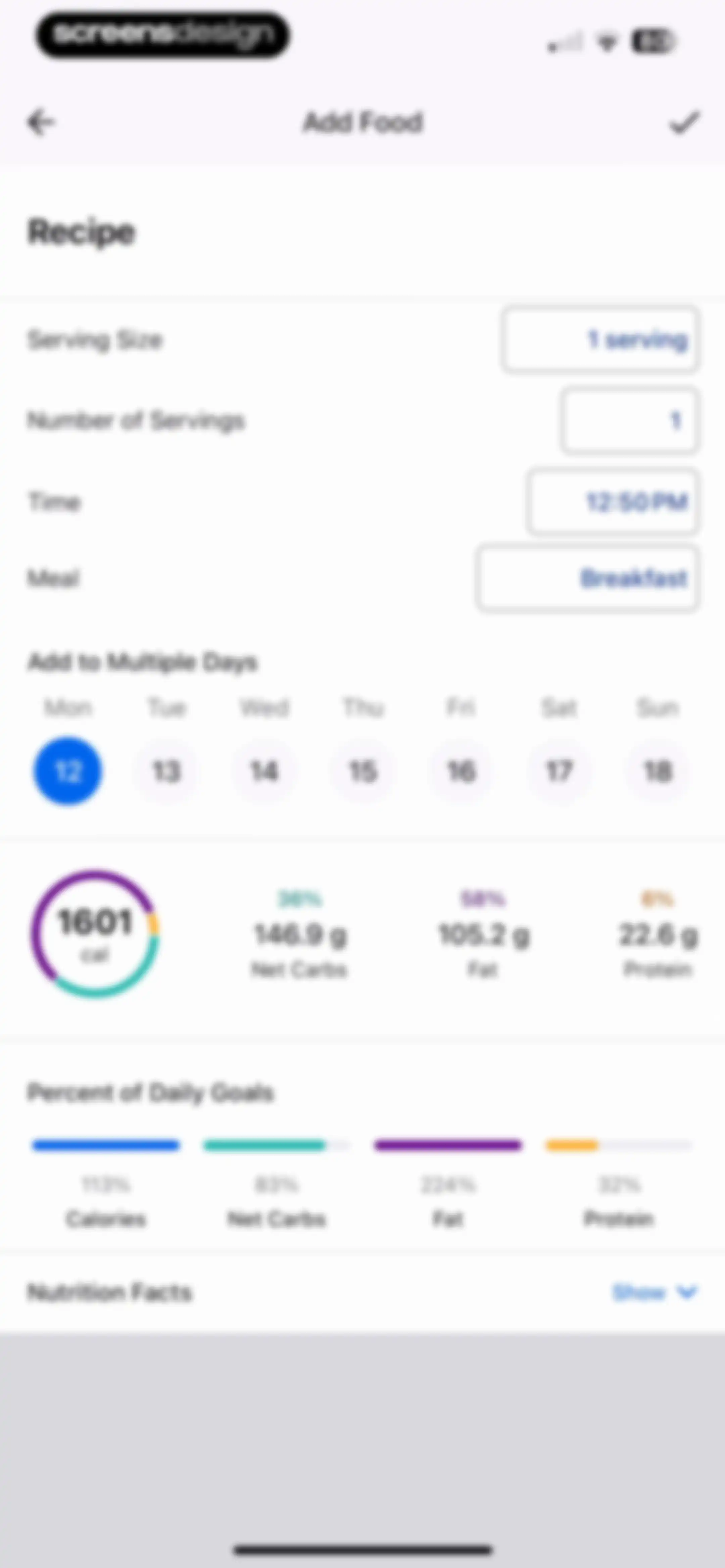 MyFitnessPal: Calorie Counter screen 213
