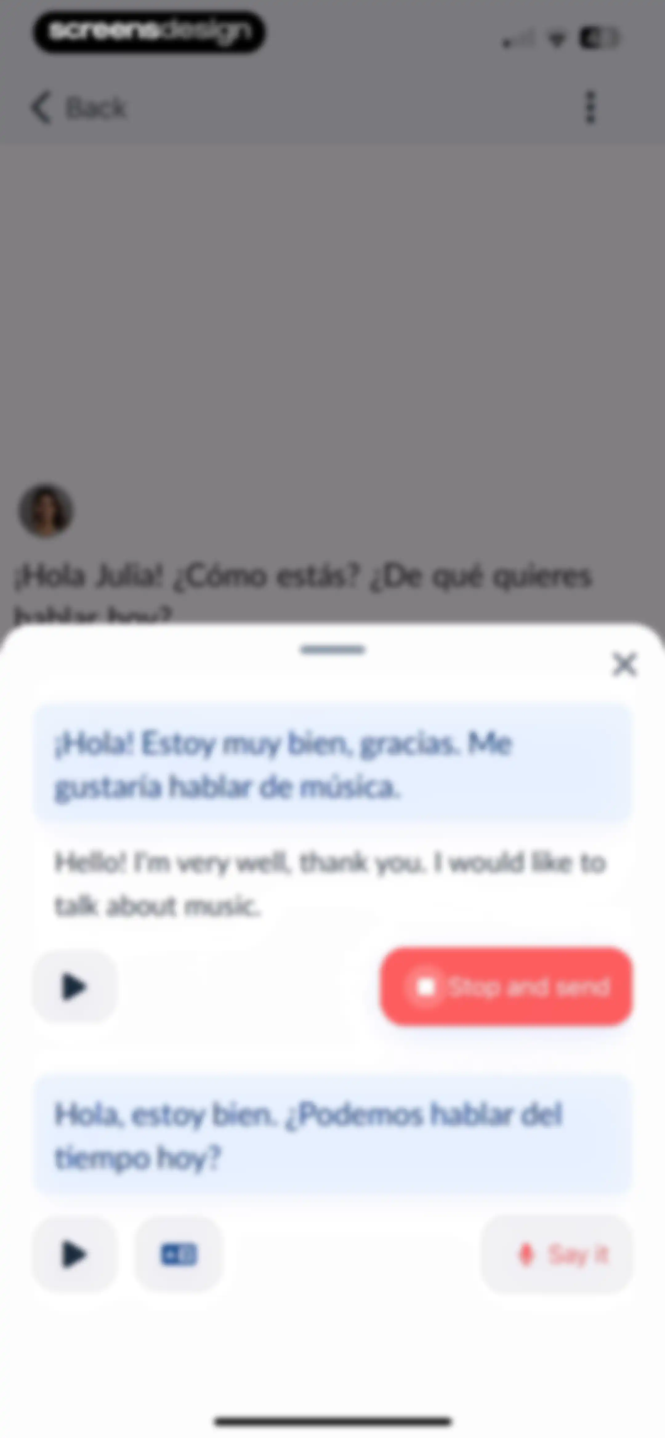 Langua: AI language learning screen 47