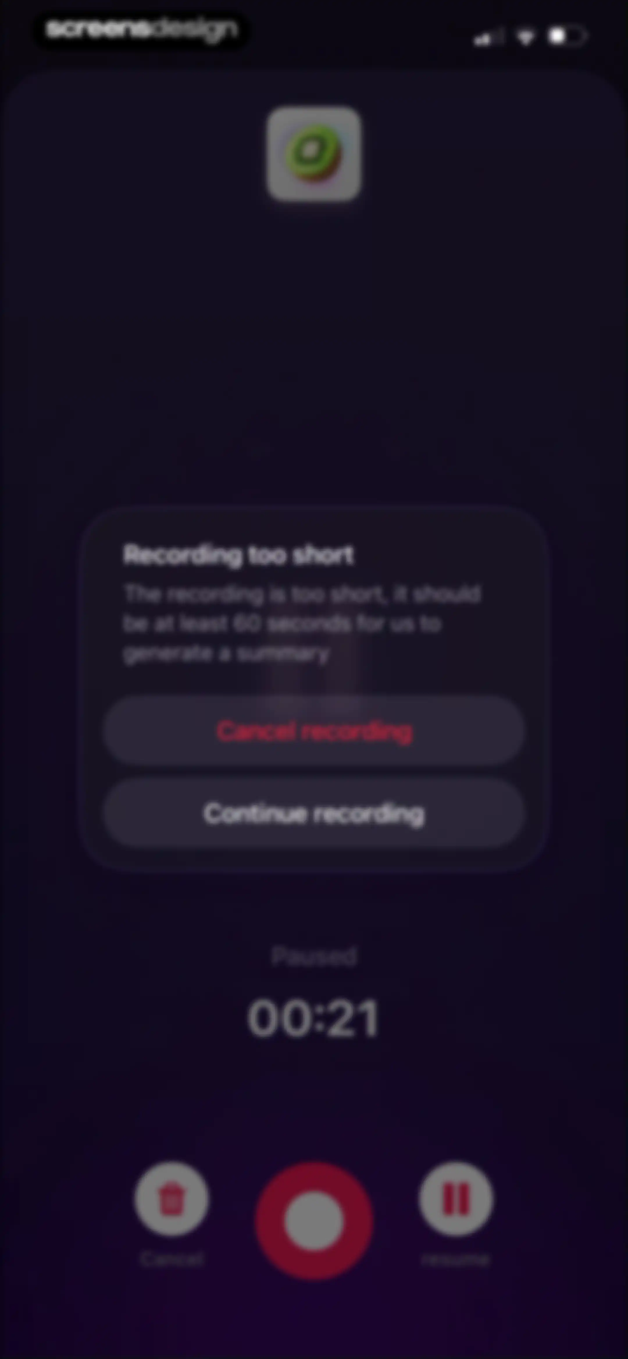 Kiwi AI - Notetaker screen 50