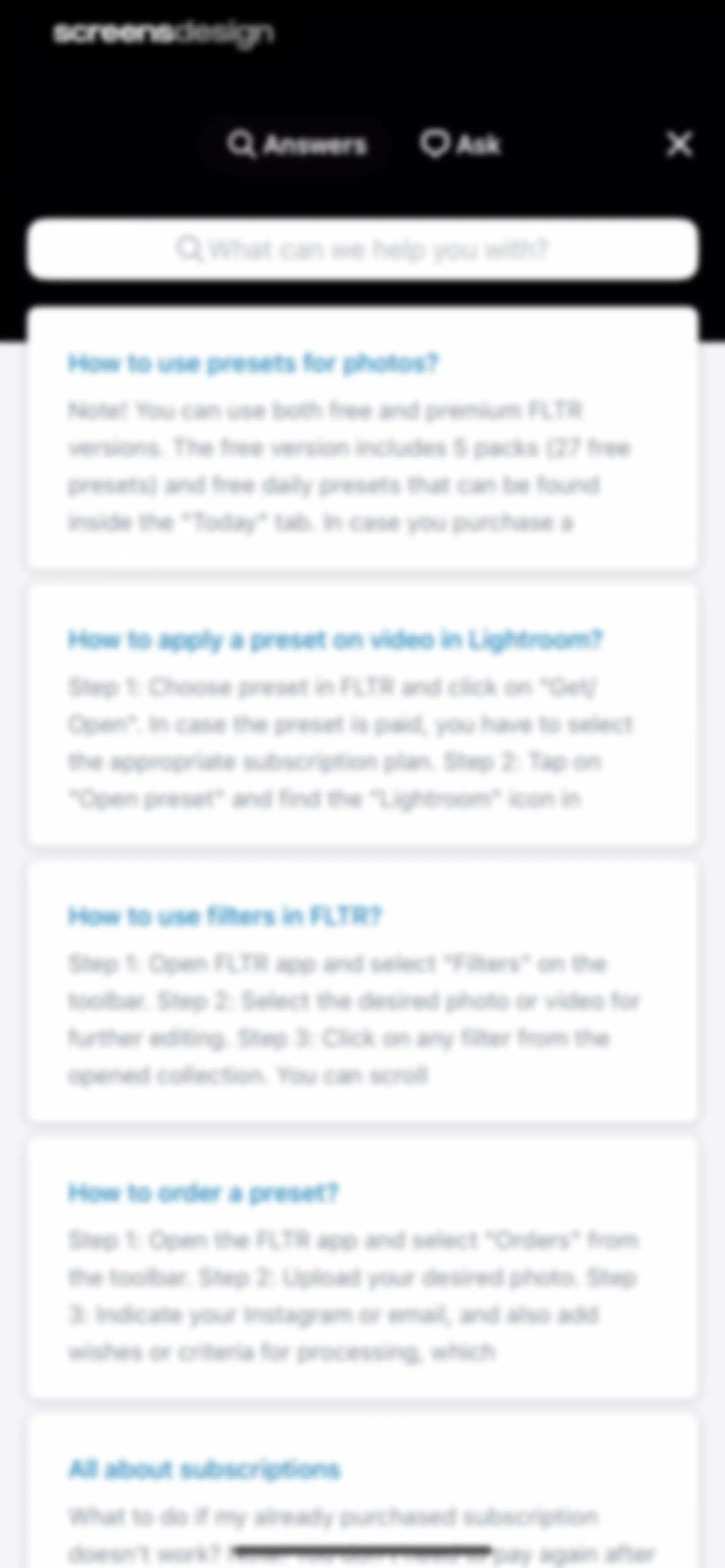 Presets for Lightroom - FLTR screen 87