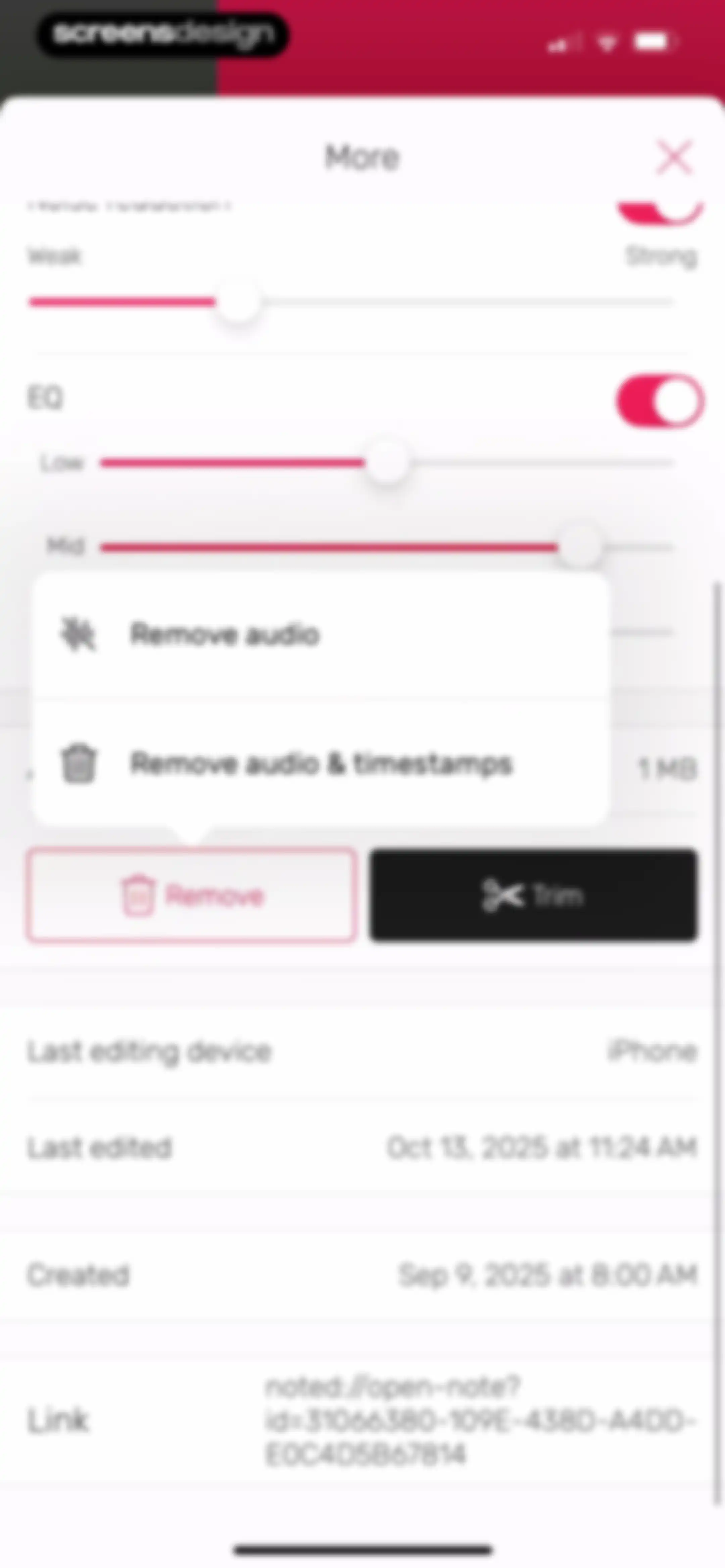 Noted: Record & AI Transcribe screen 59