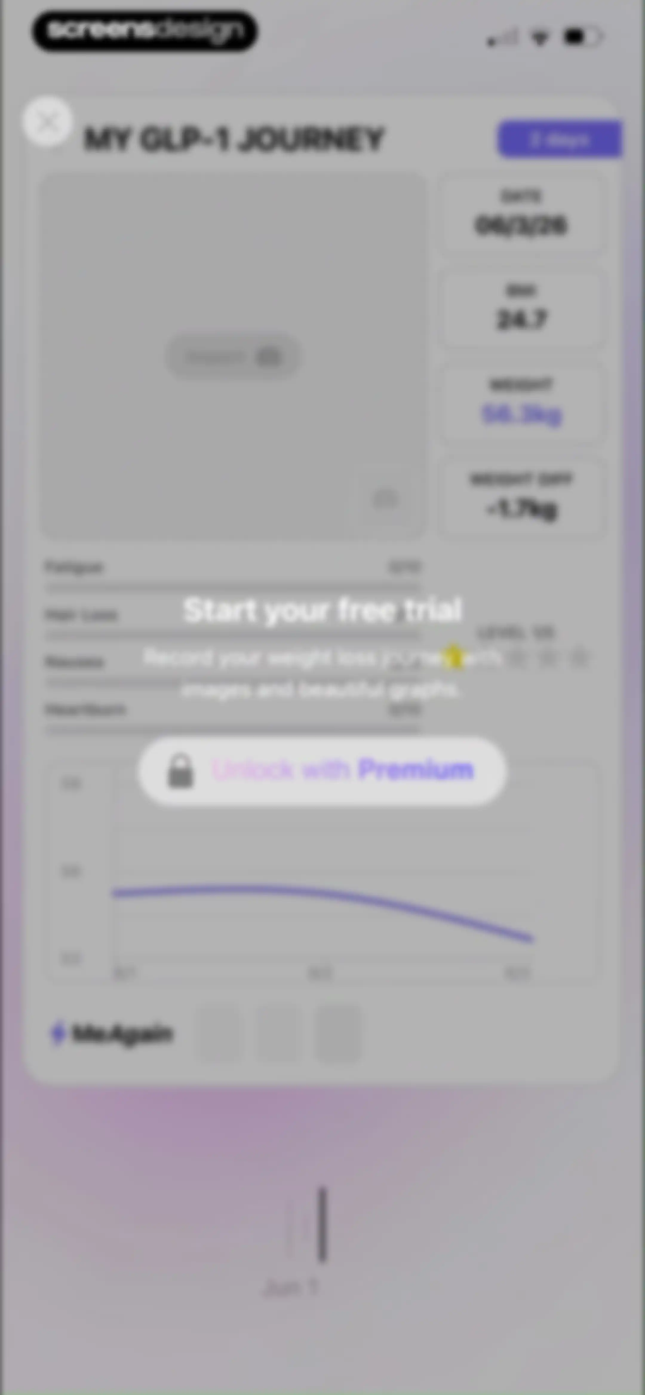 MeAgain: GLP-1 Tracker App screen 154