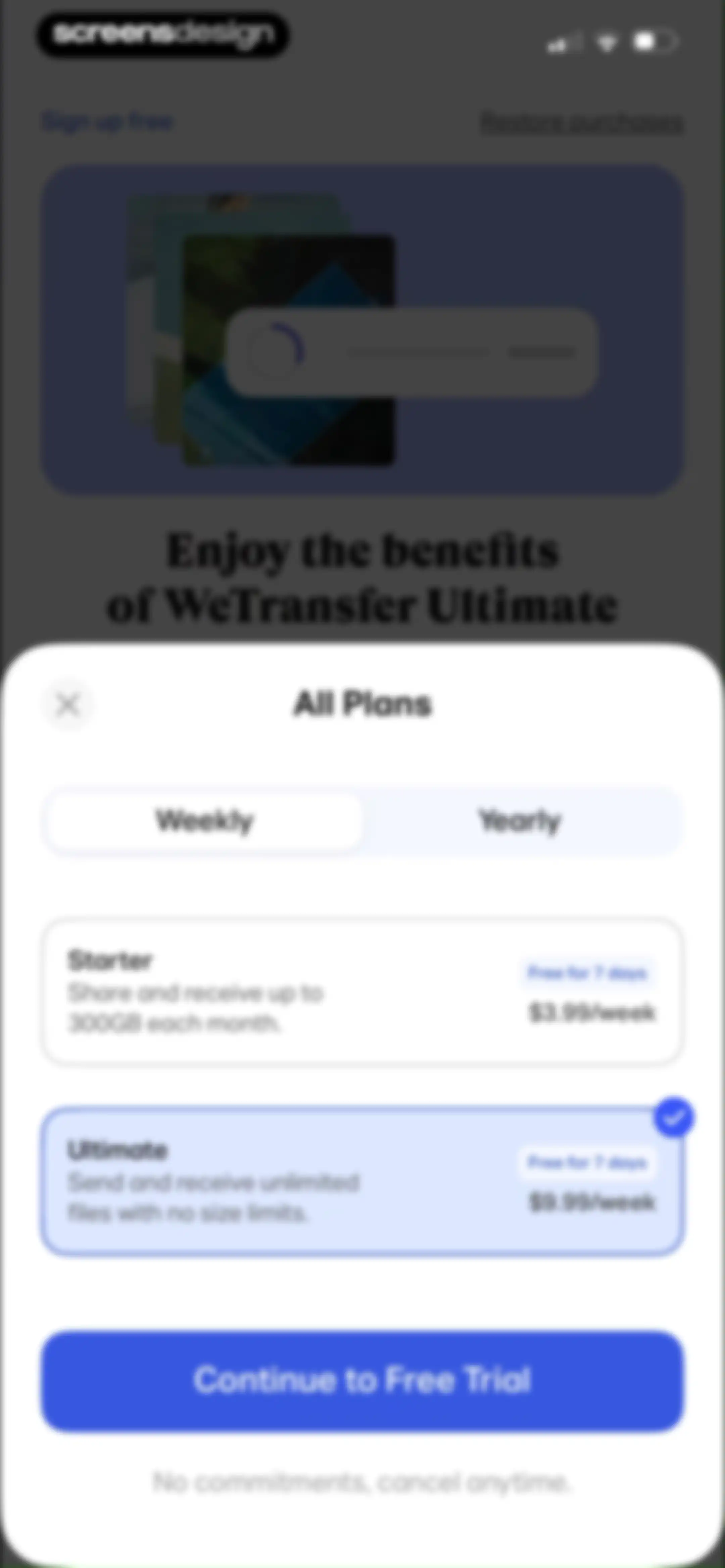 WeTransfer: Transfer Files screen 6