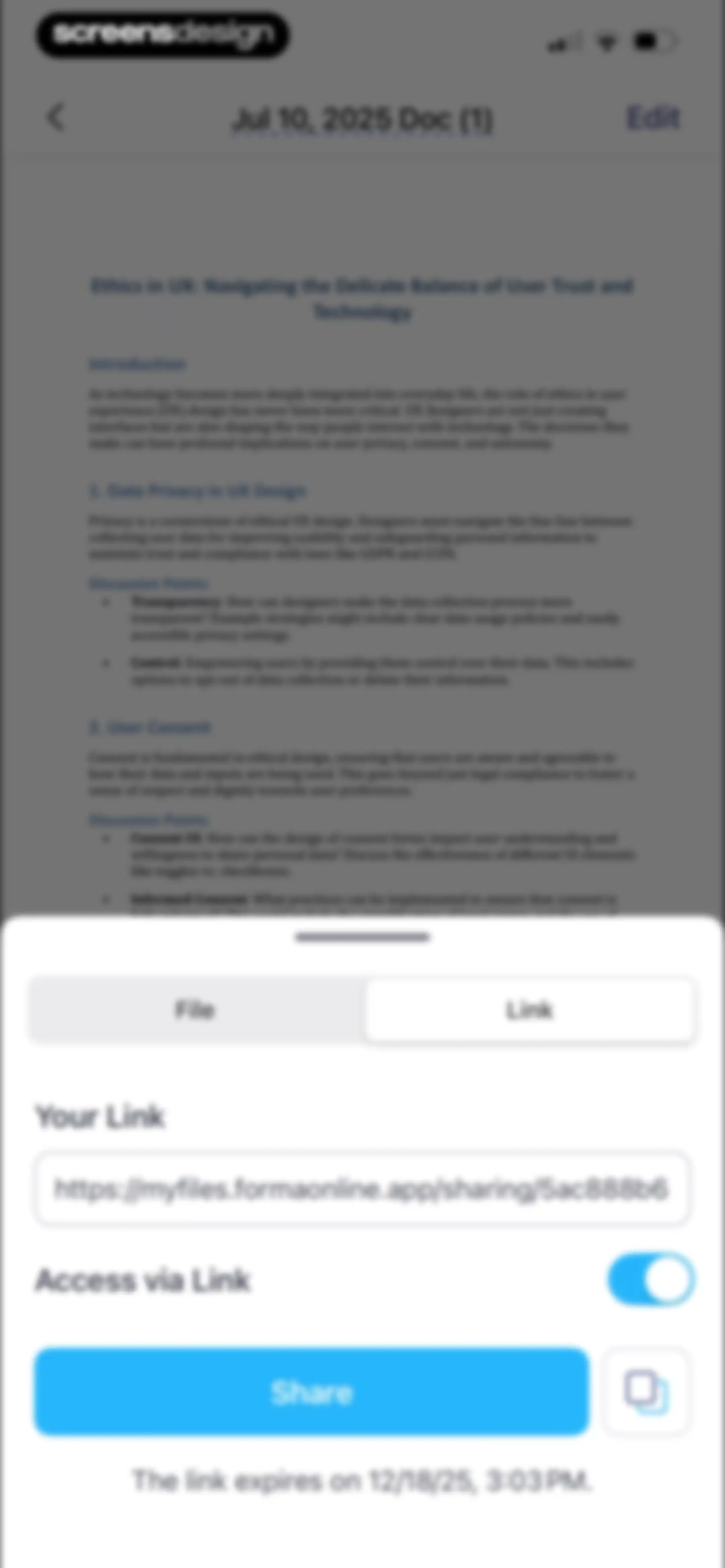 Forma: PDF Document Editor screen 74