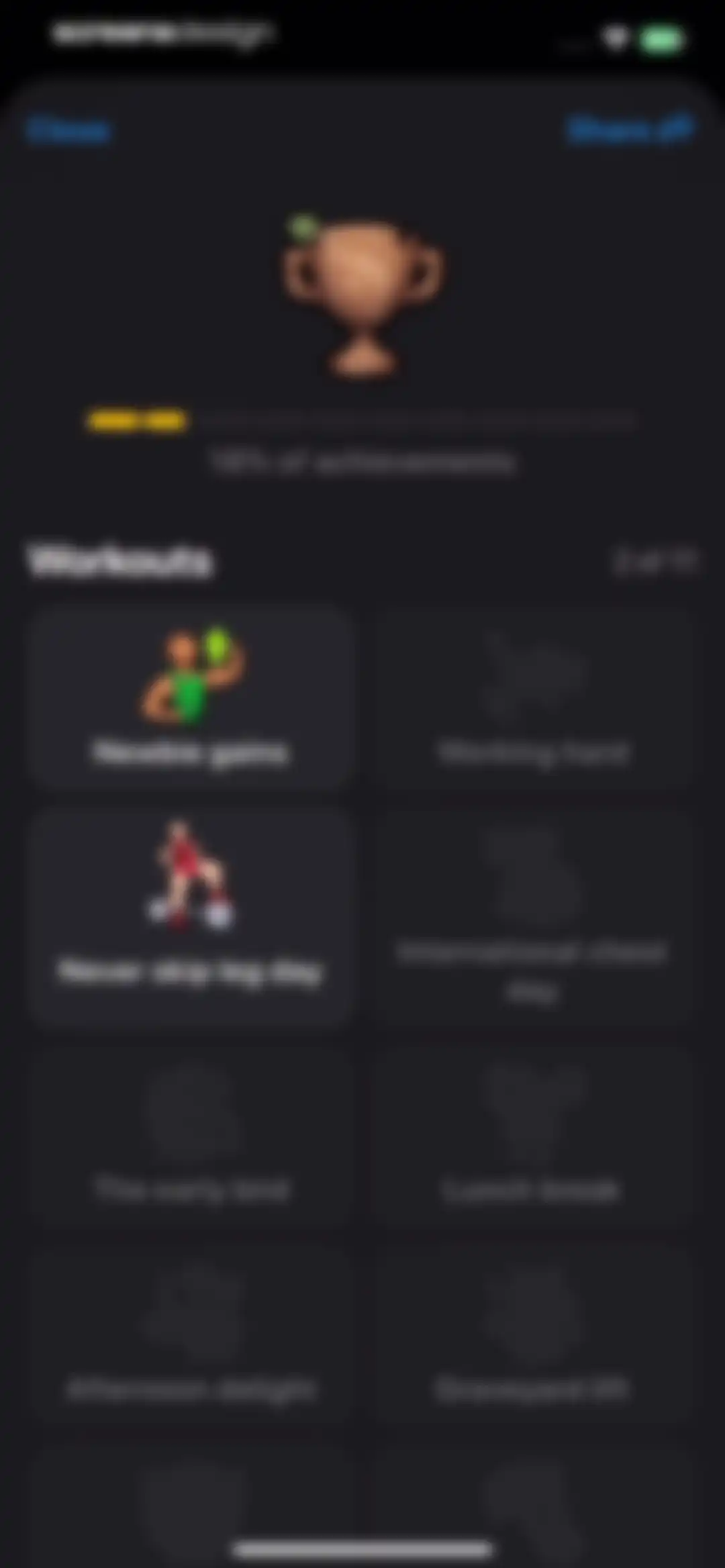Gym Workout Alpha Progression screen 86