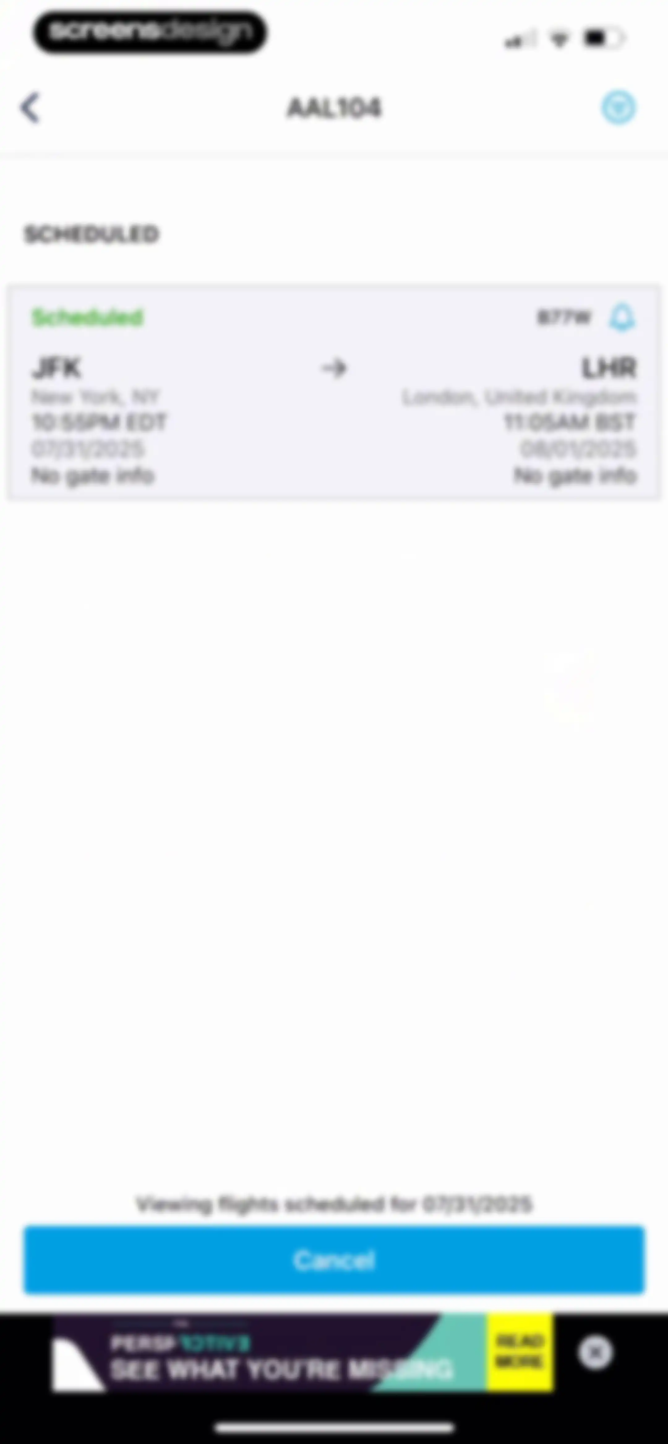 FlightAware Flight Tracker screen 52