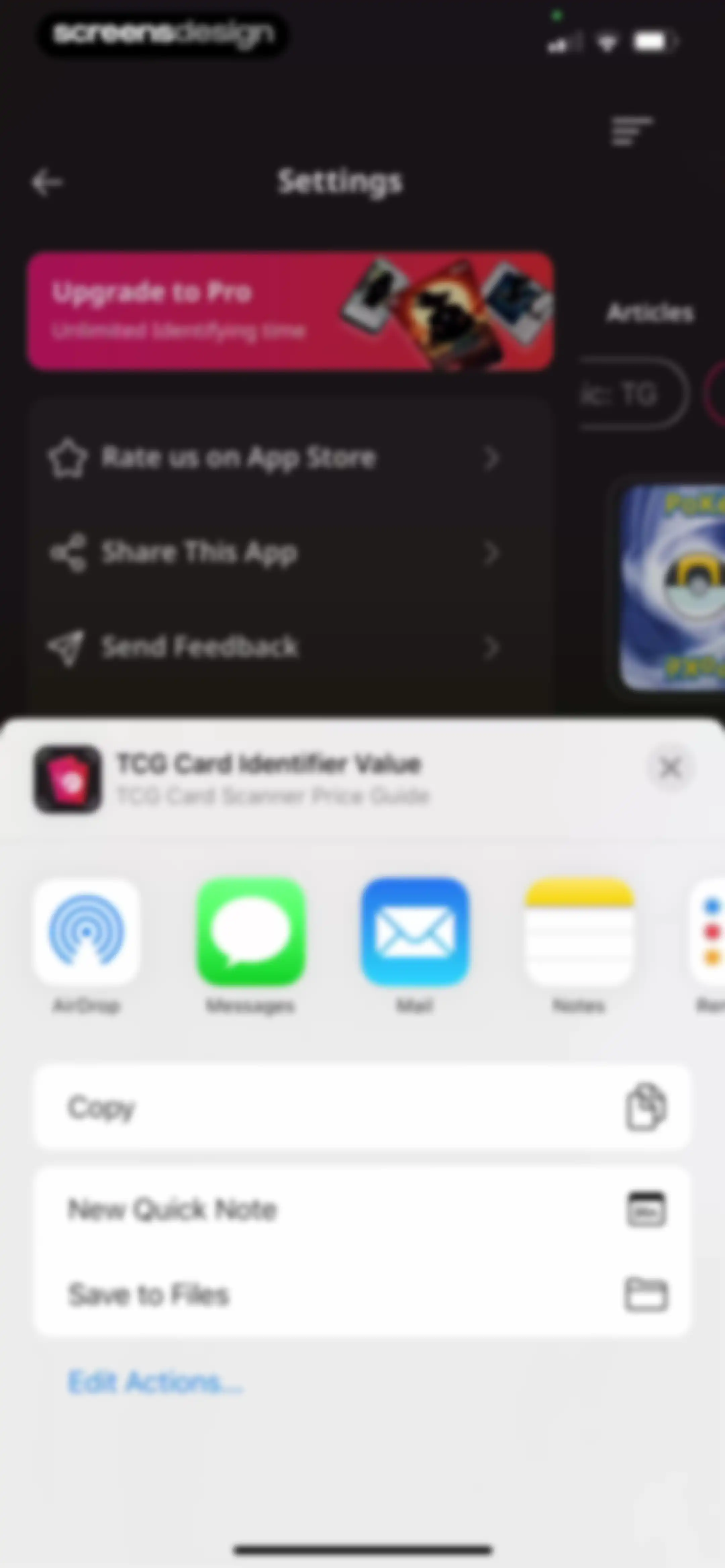 TCG Card Identifier Value screen 49