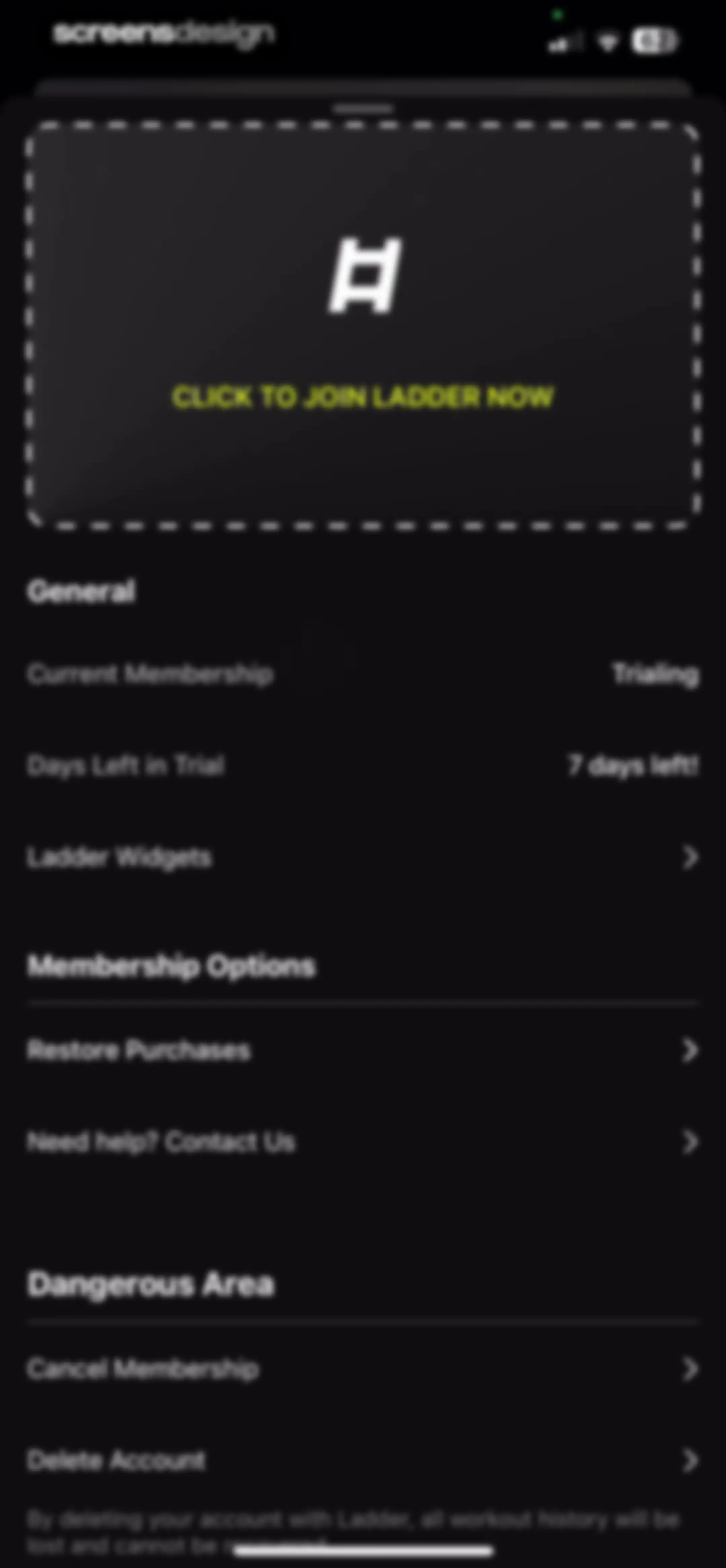 LADDER Strength Training Plans screen 112