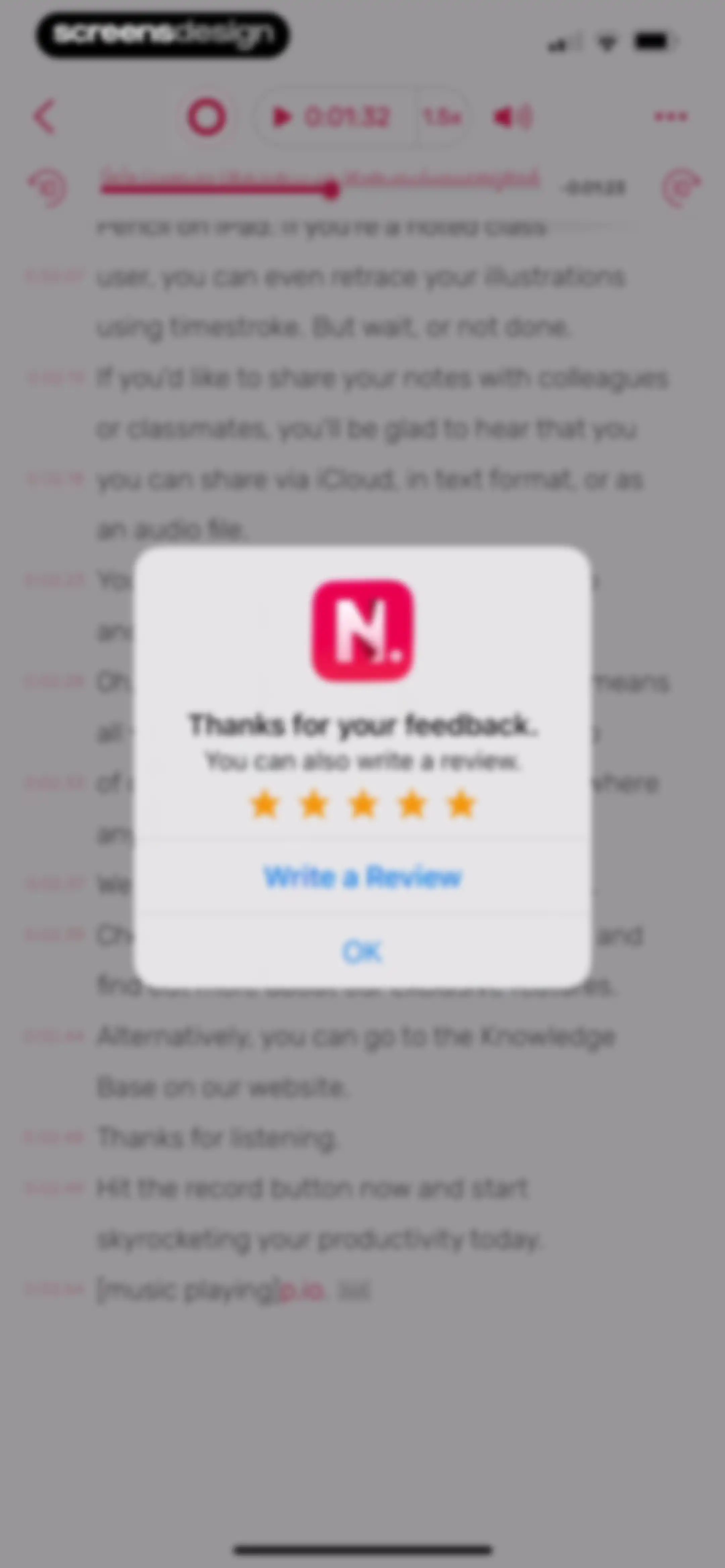 Noted: Record & AI Transcribe screen 47