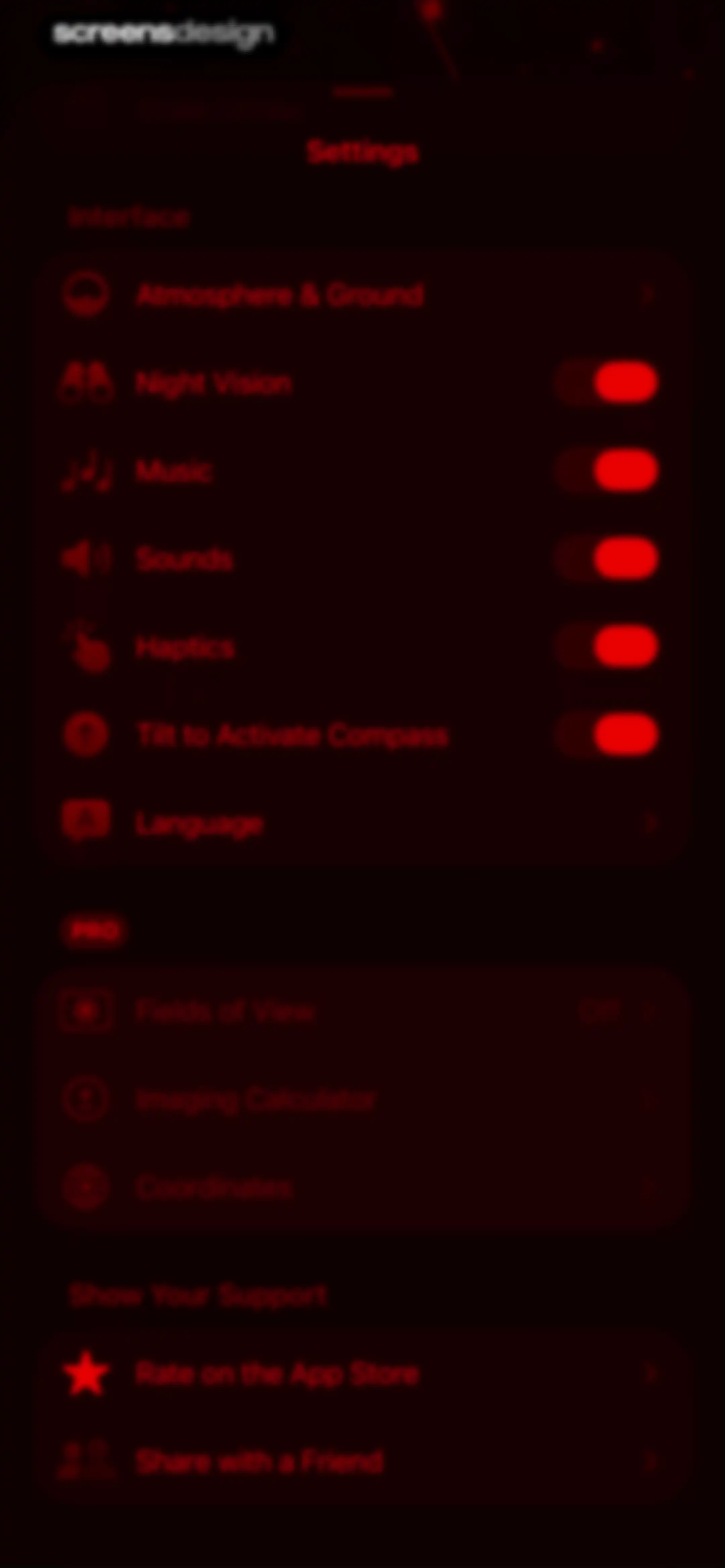 Sky Guide screen 96