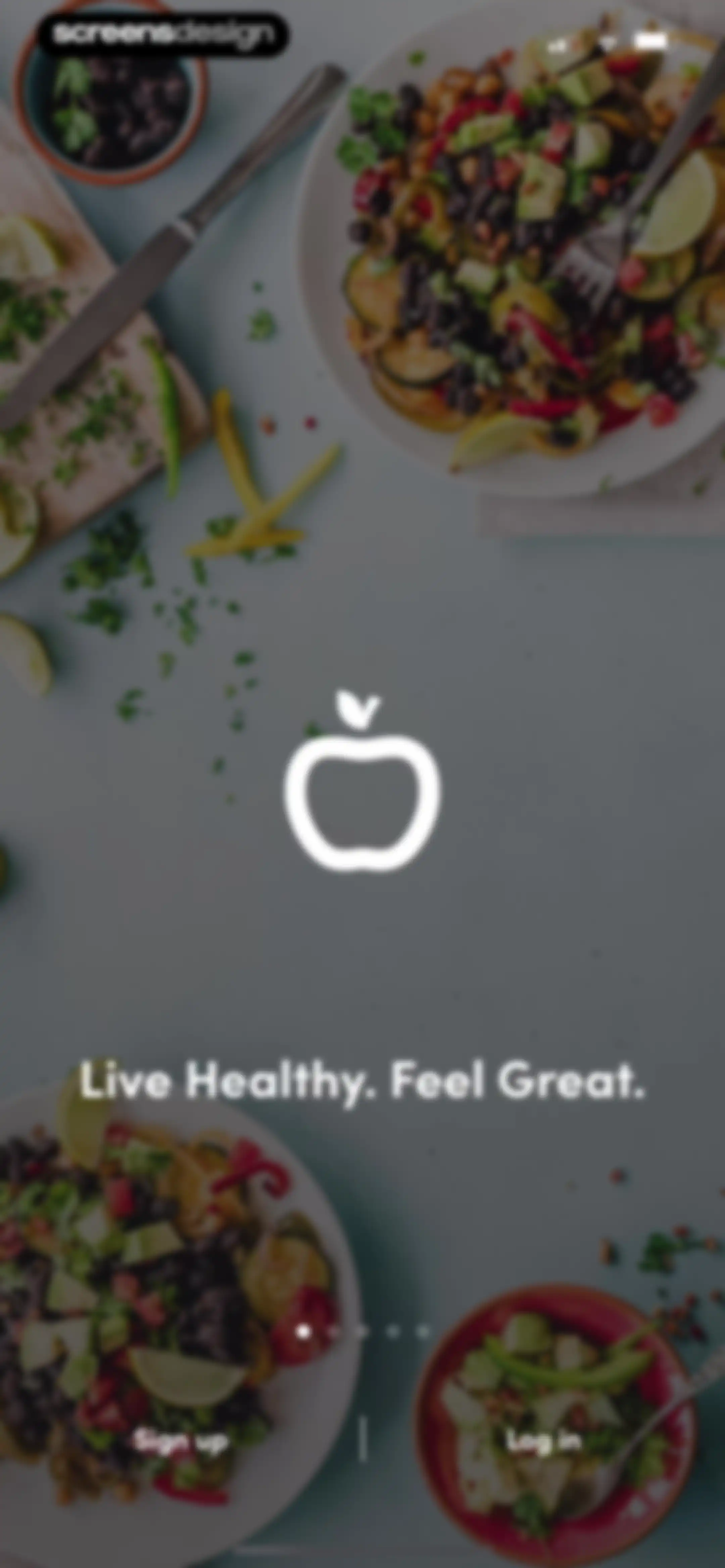 Calories and nutrition tracker screen 1