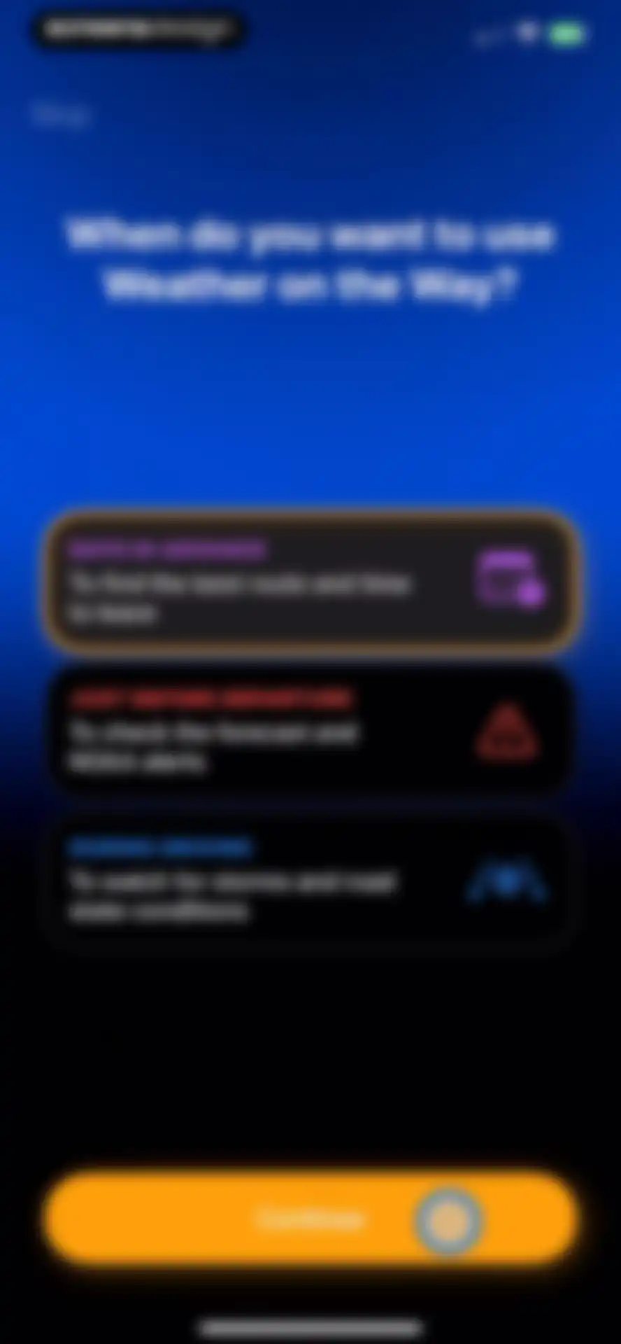 Weather on the Way screen 1