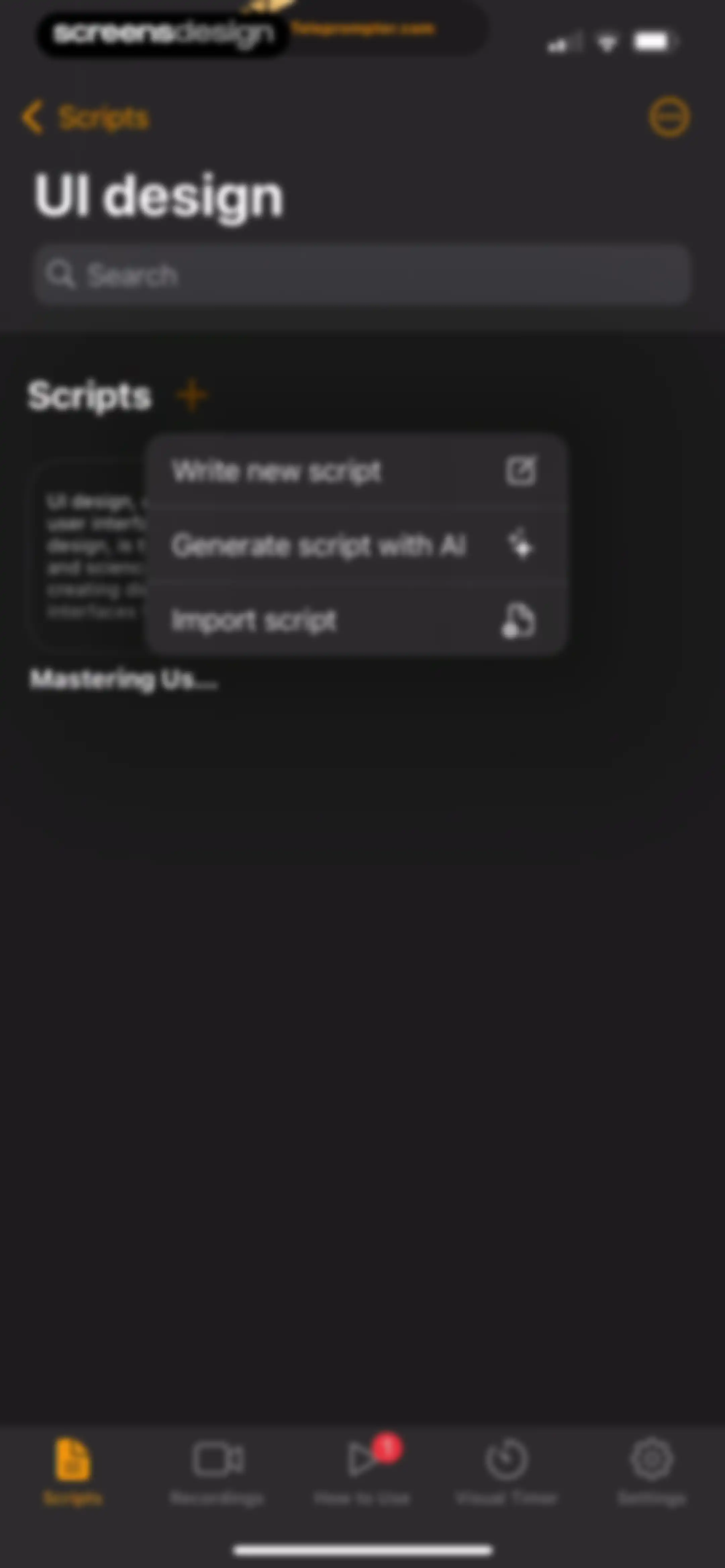 Teleprompter.com screen 107