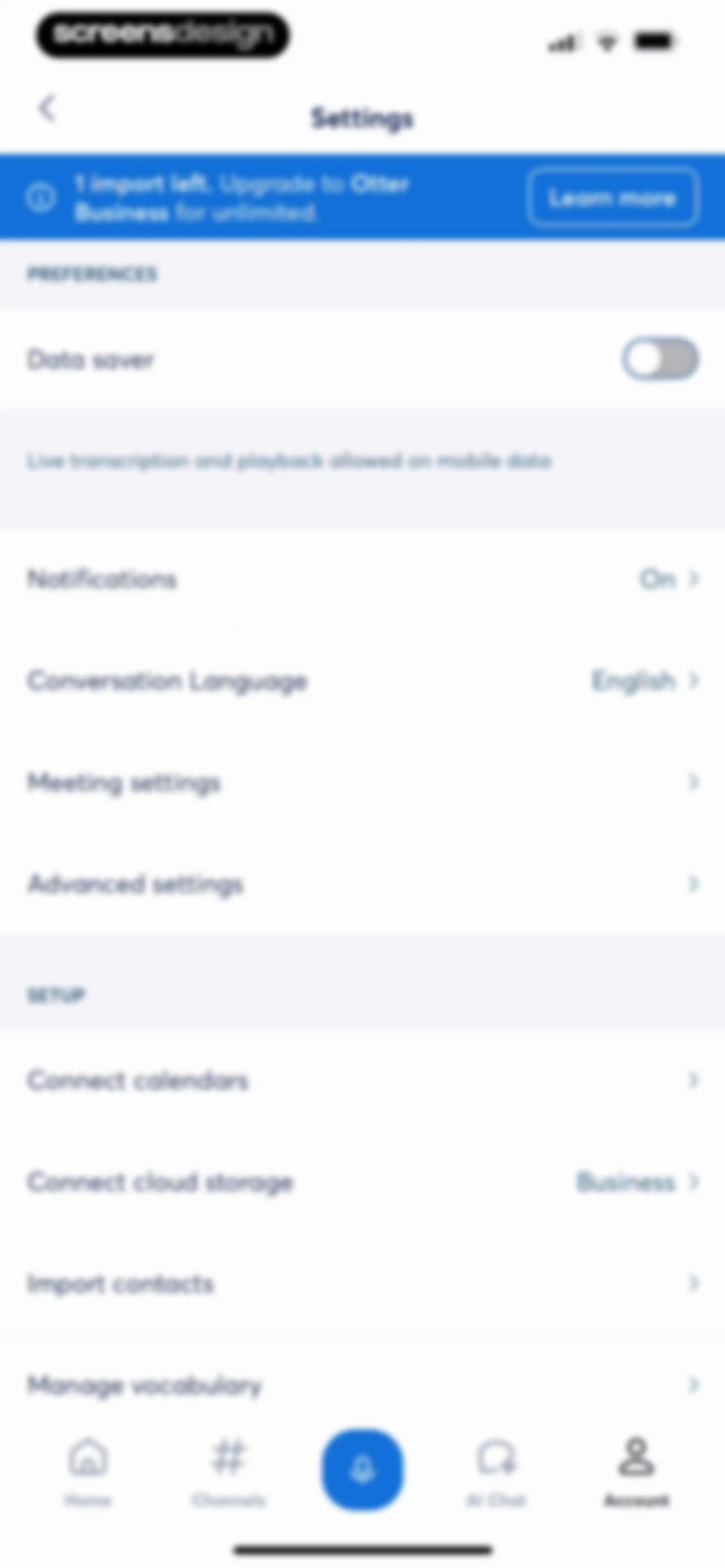 Otter Transcribe Voice Notes screen 127