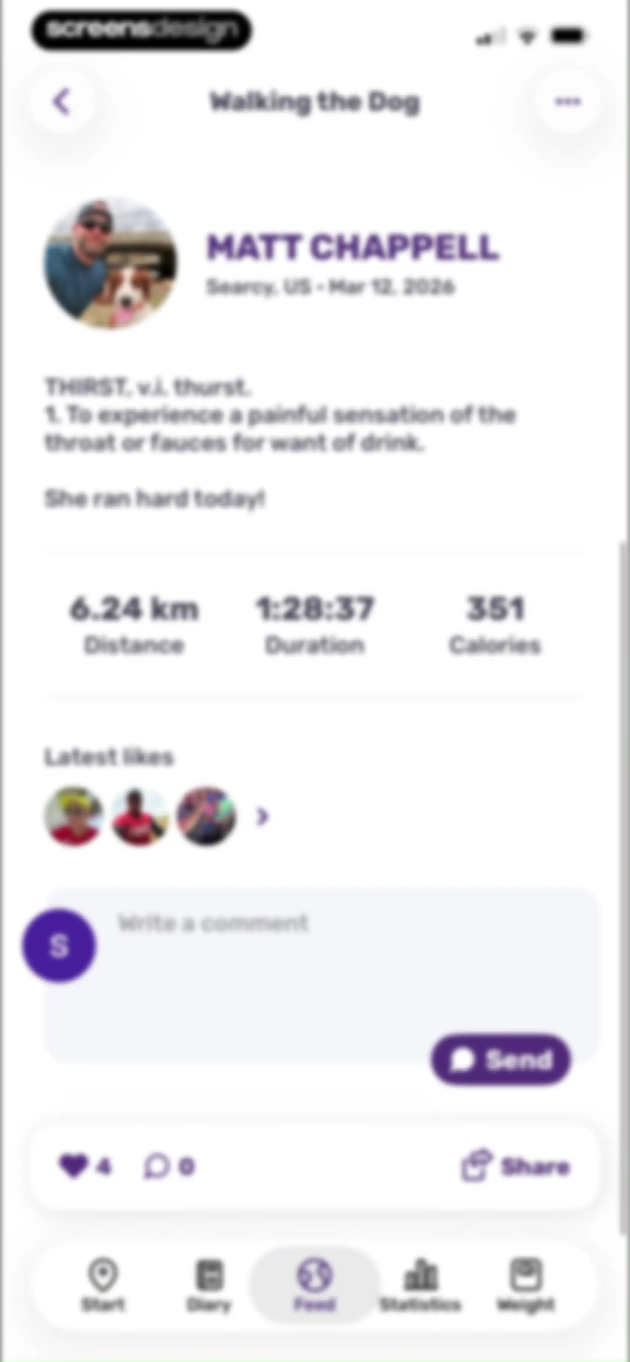 Running Tracker App – FITAPP screen 107
