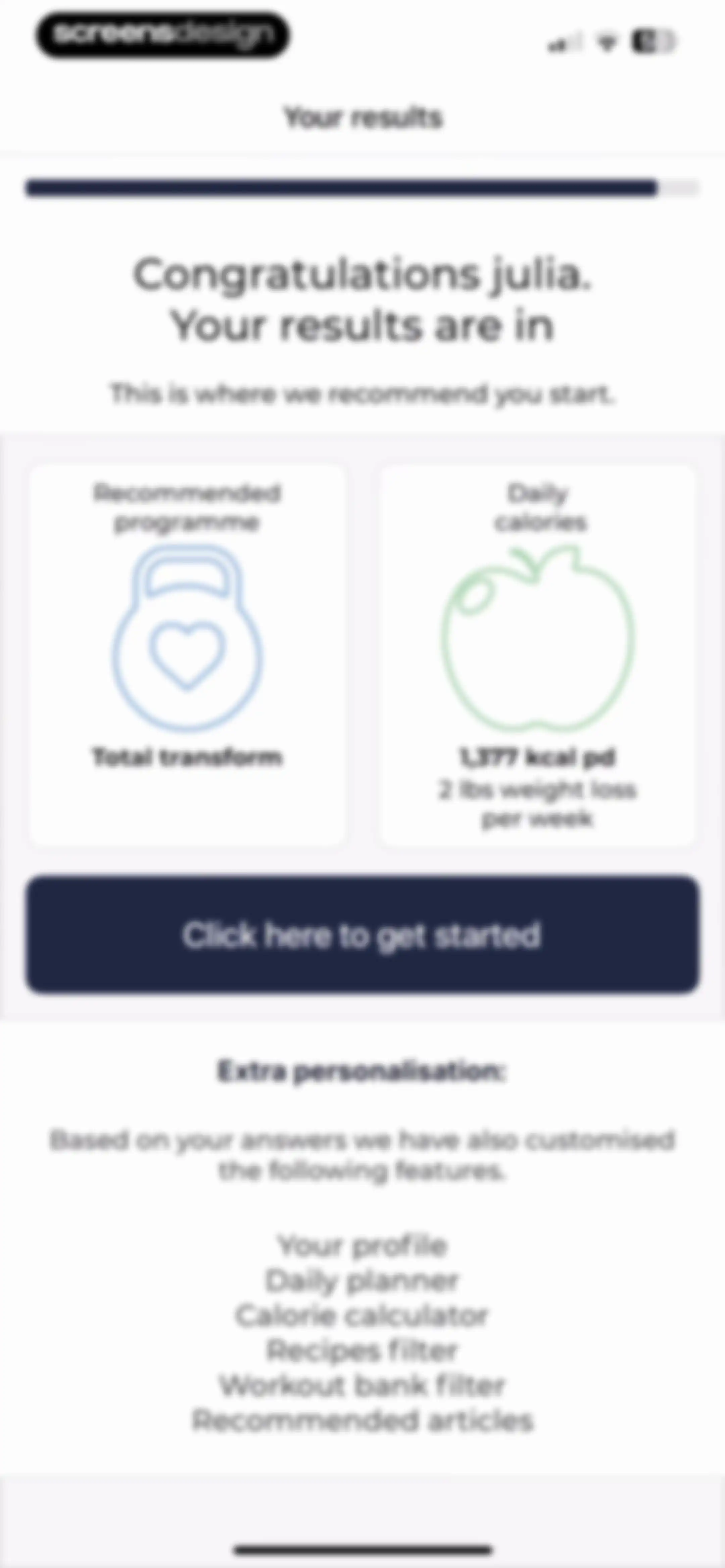 Results Wellness Lifestyle screen 34