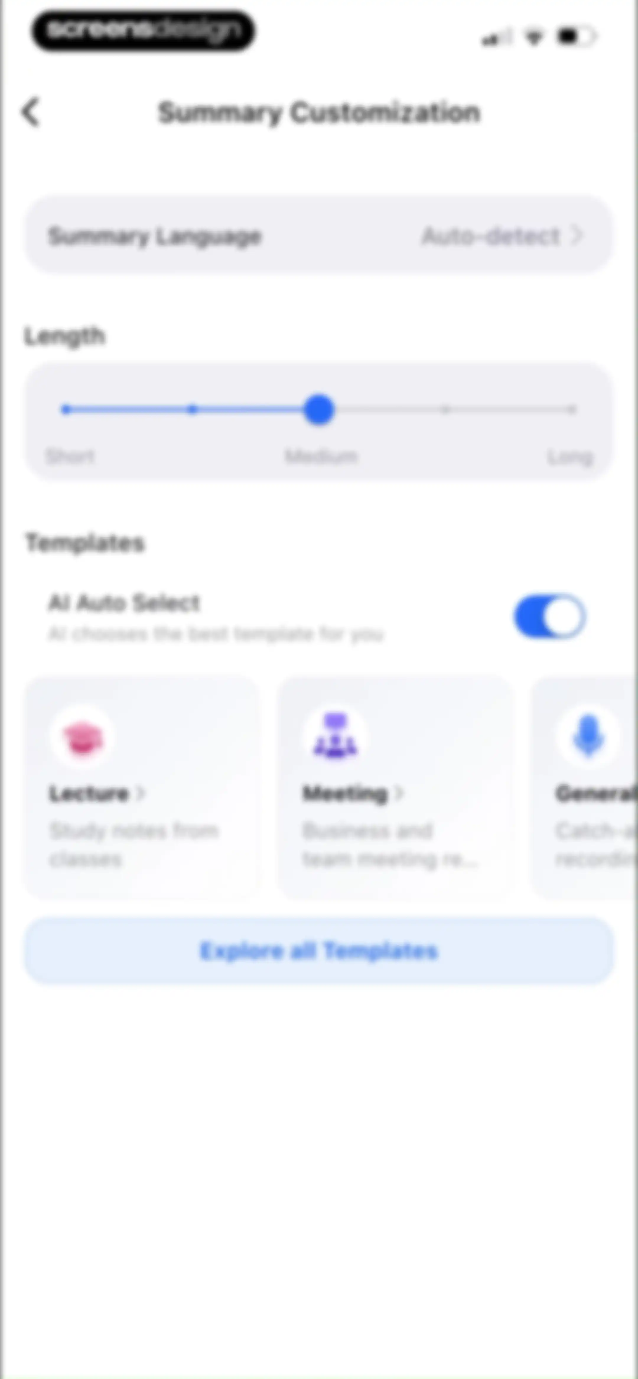 Summary - AI Note Taker screen 111