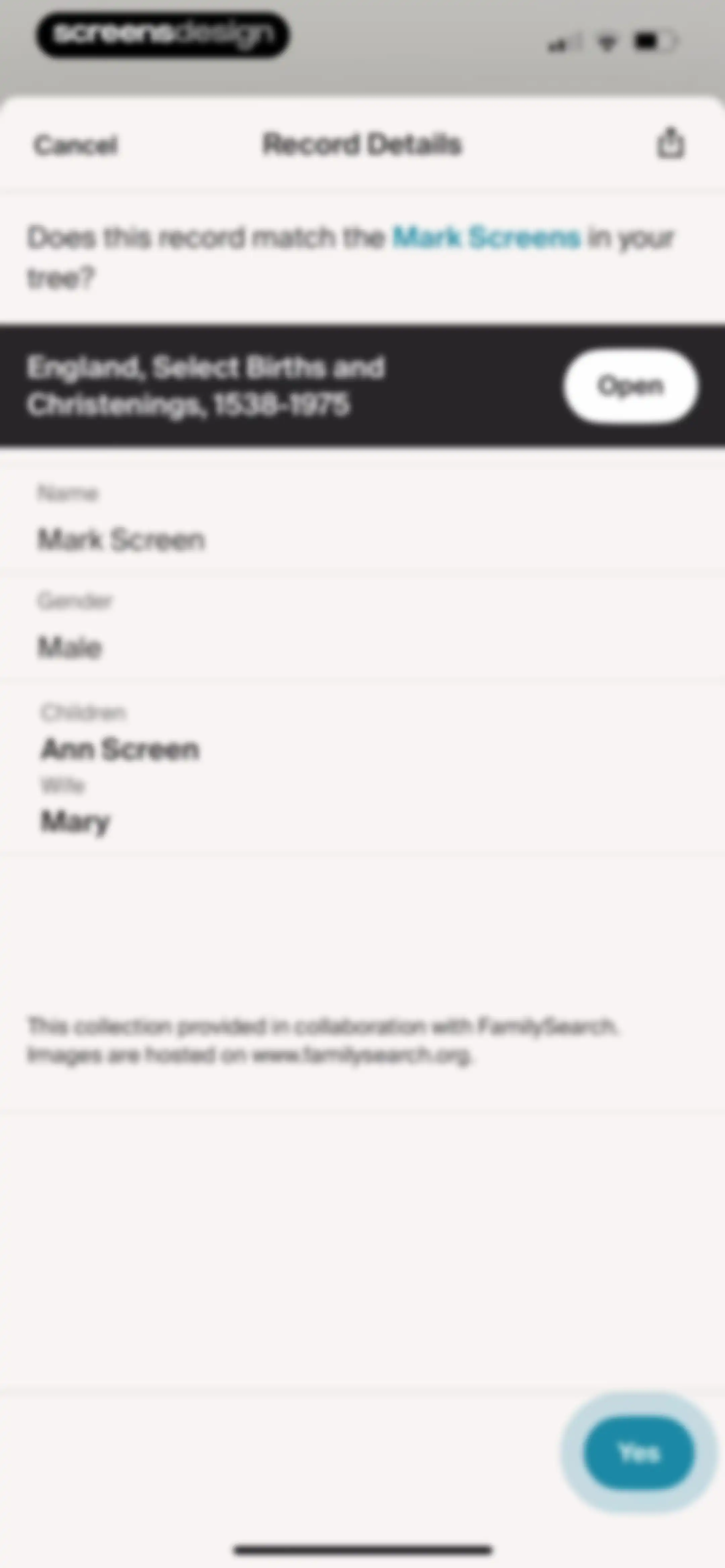 Ancestry: Family History & DNA screen 47