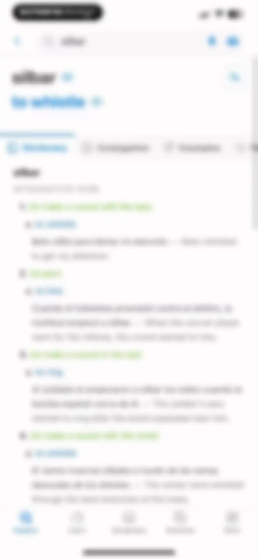 SpanishDictionary.com Learning screen 35