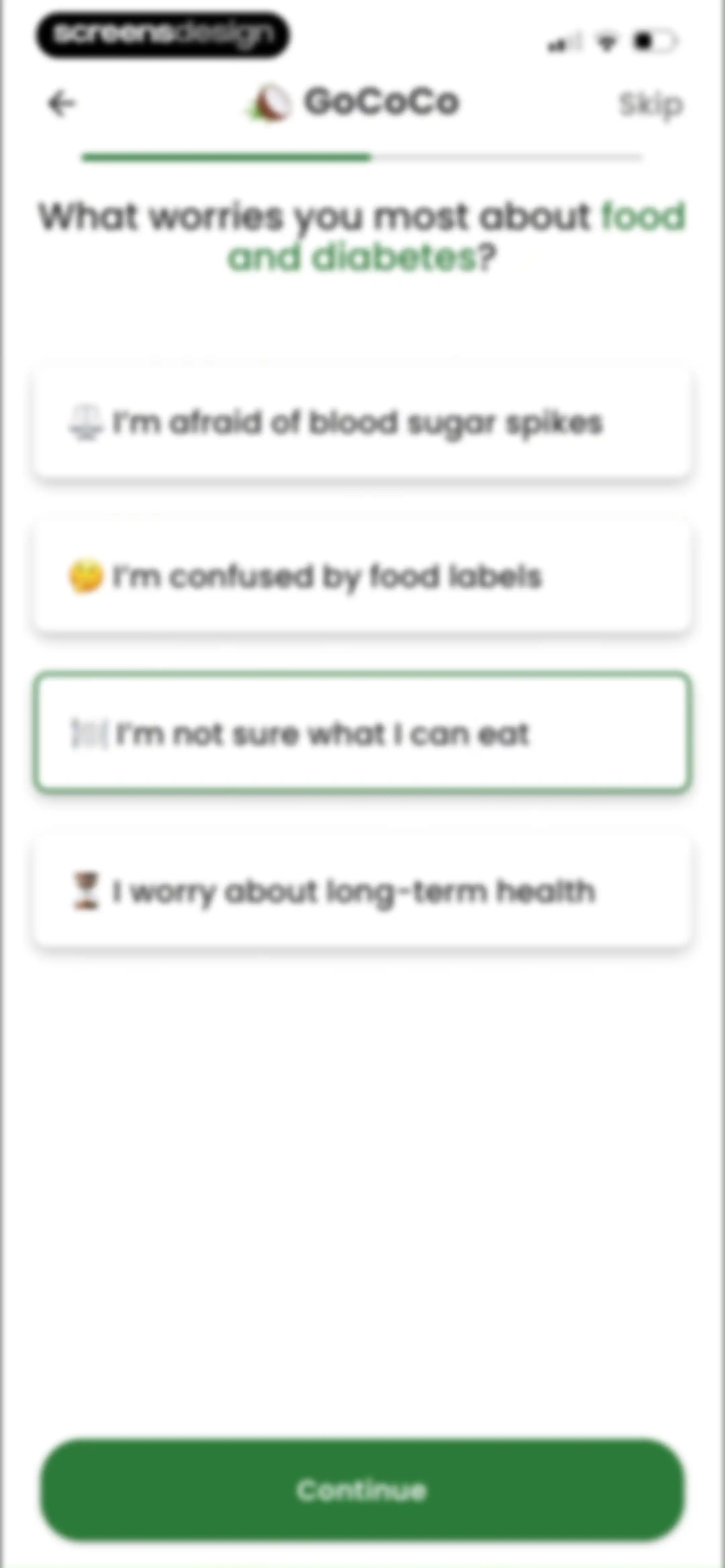 Diabetes food tracker - Gococo screen 20