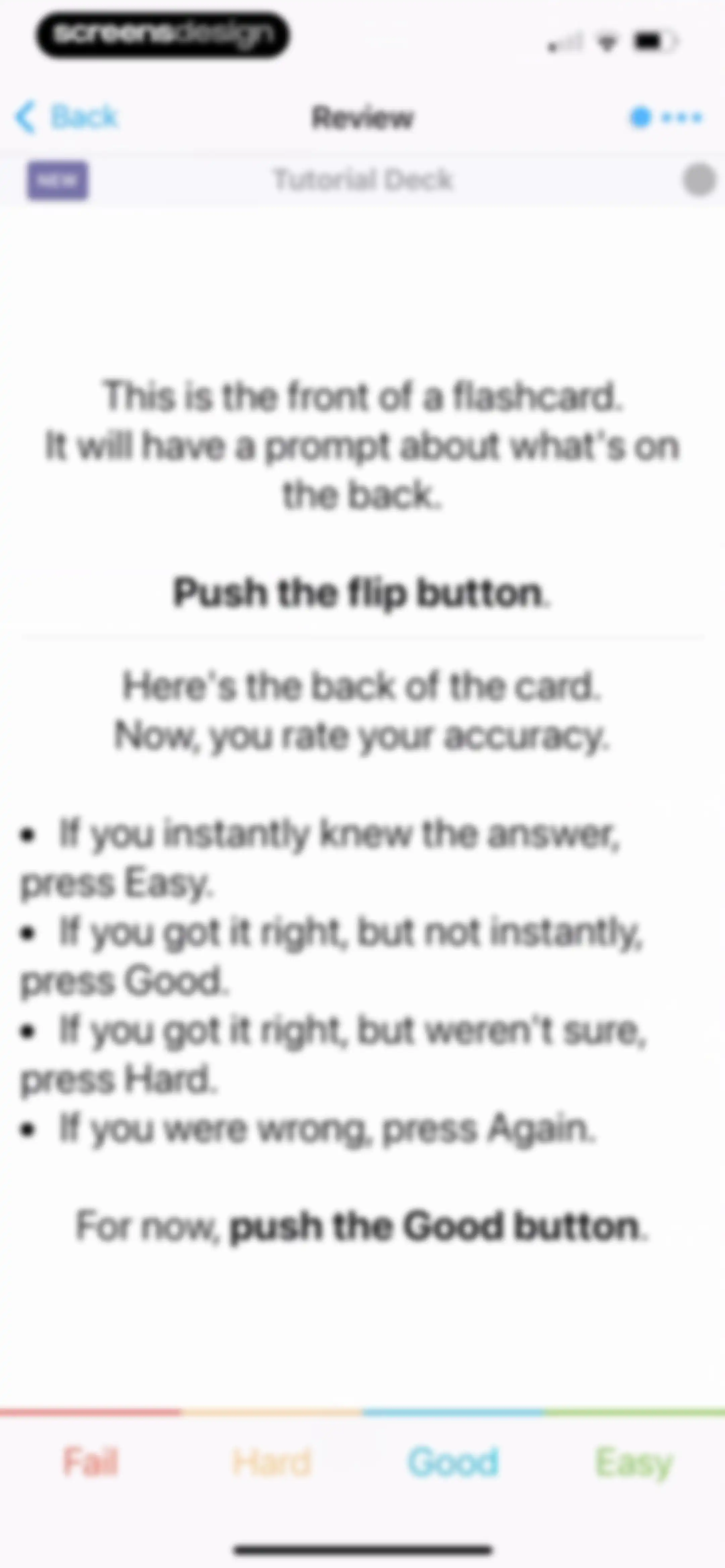 AlgoApp - Flashcards screen 9