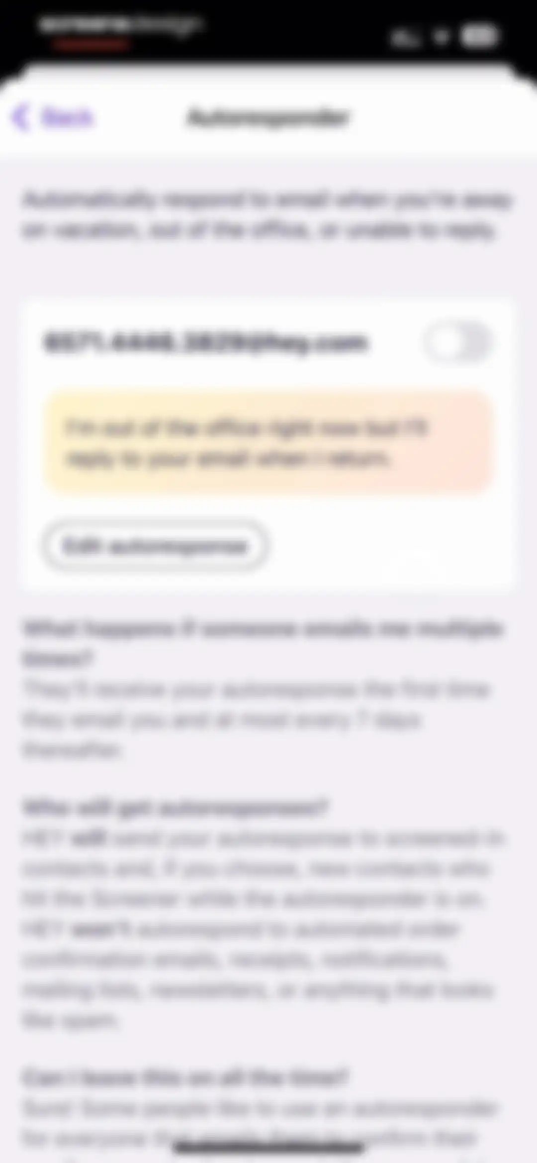 HEY Email screen 159