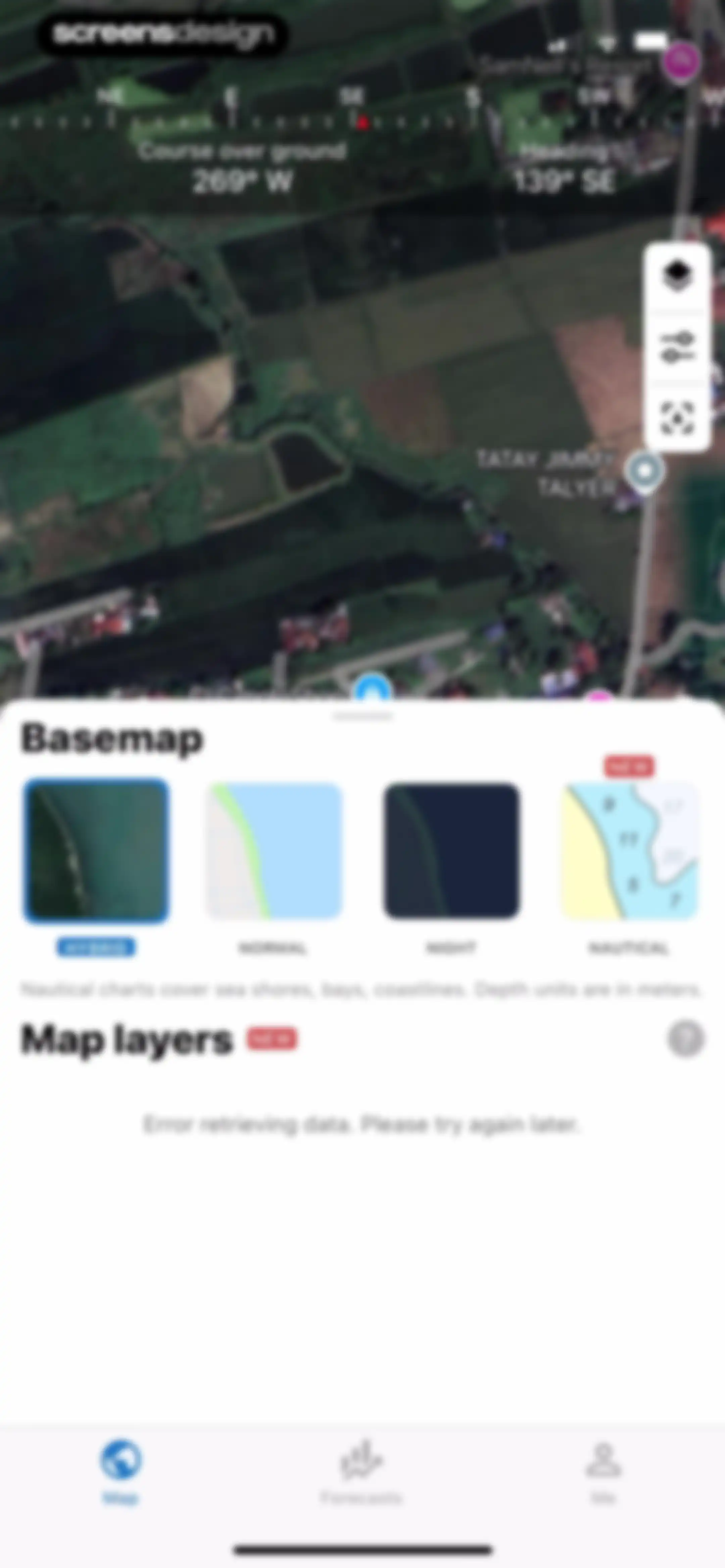Fishing Points: Map & Forecast screen 55