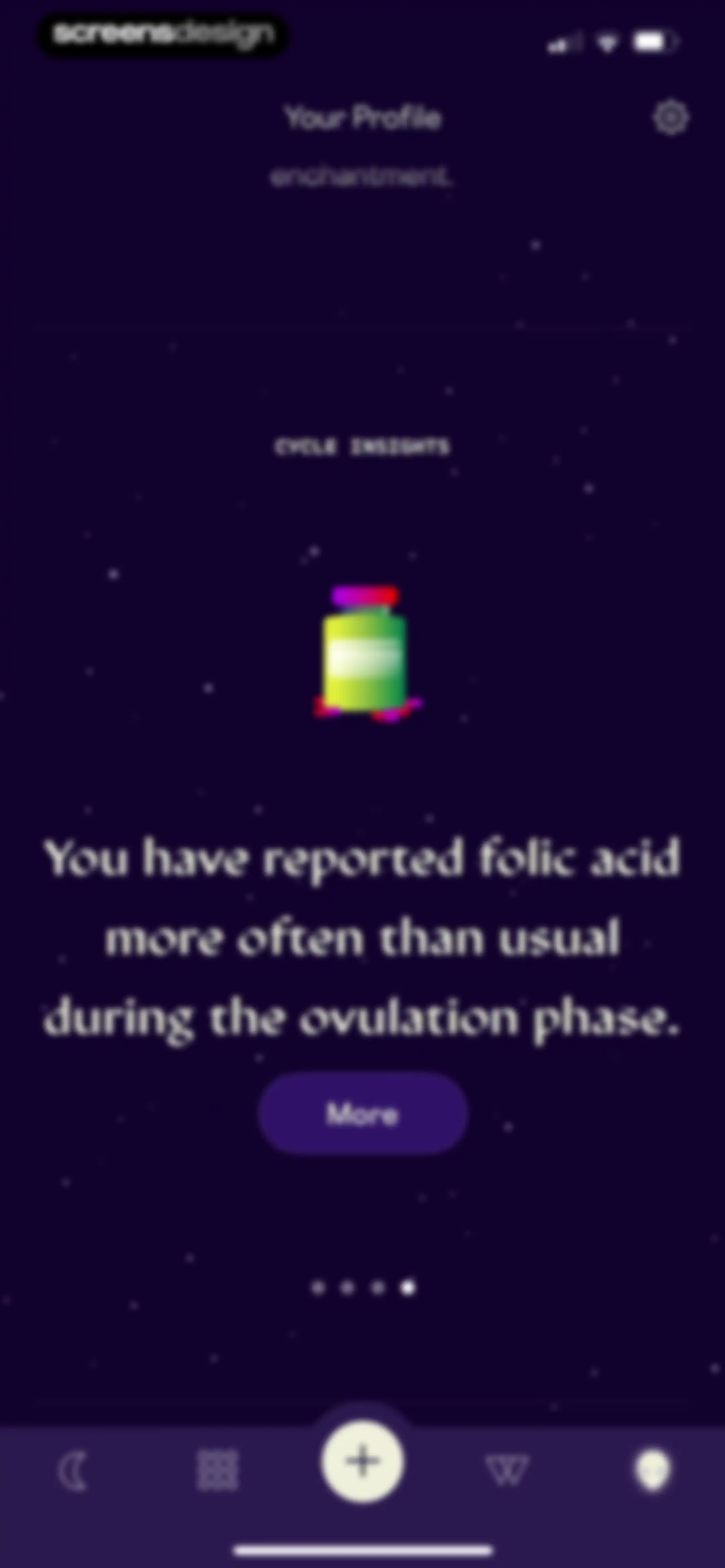 Stardust Period Tracker screen 140