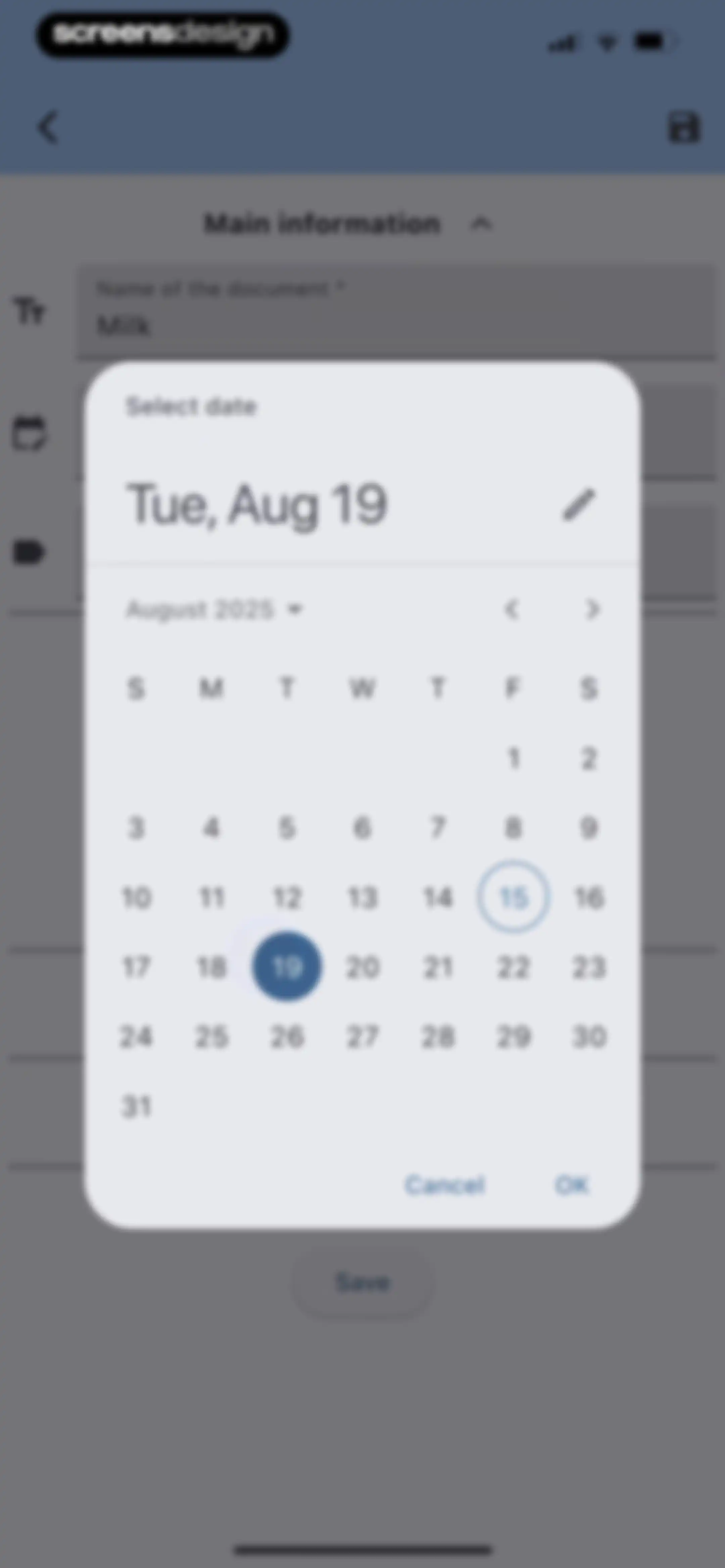 ExpiNotif: Expiration dates screen 18