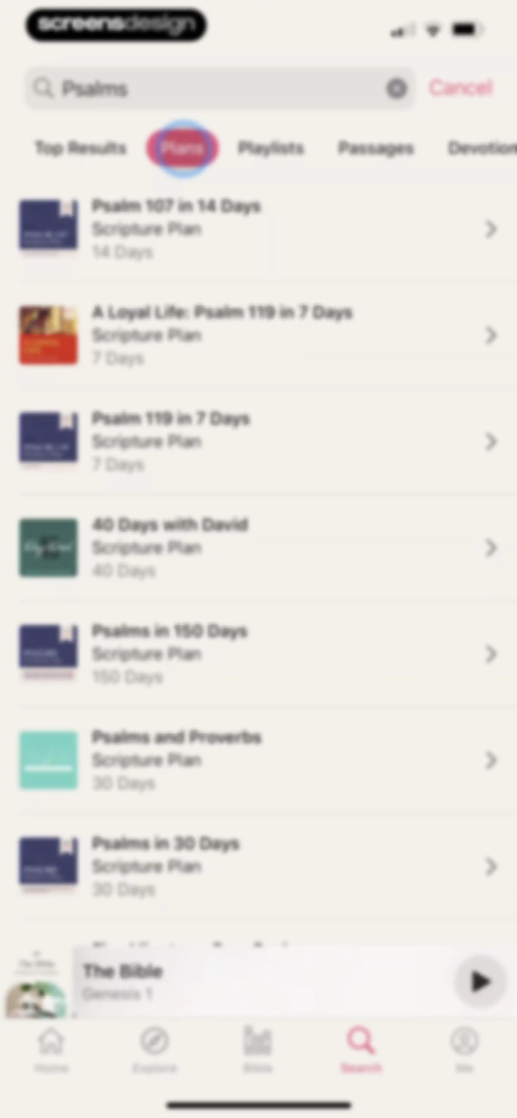 Dwell: Audio Bible screen 84