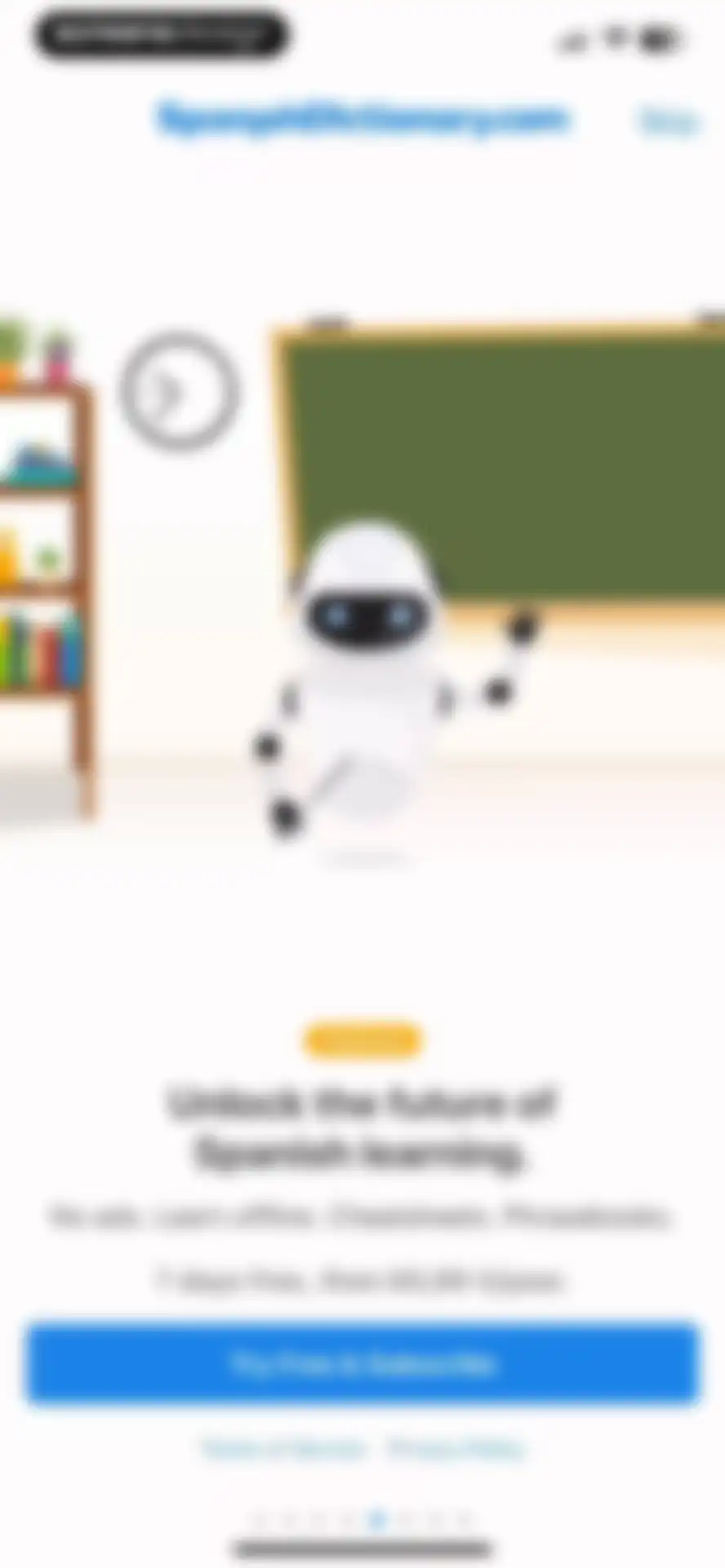 SpanishDictionary.com Learning screen 6