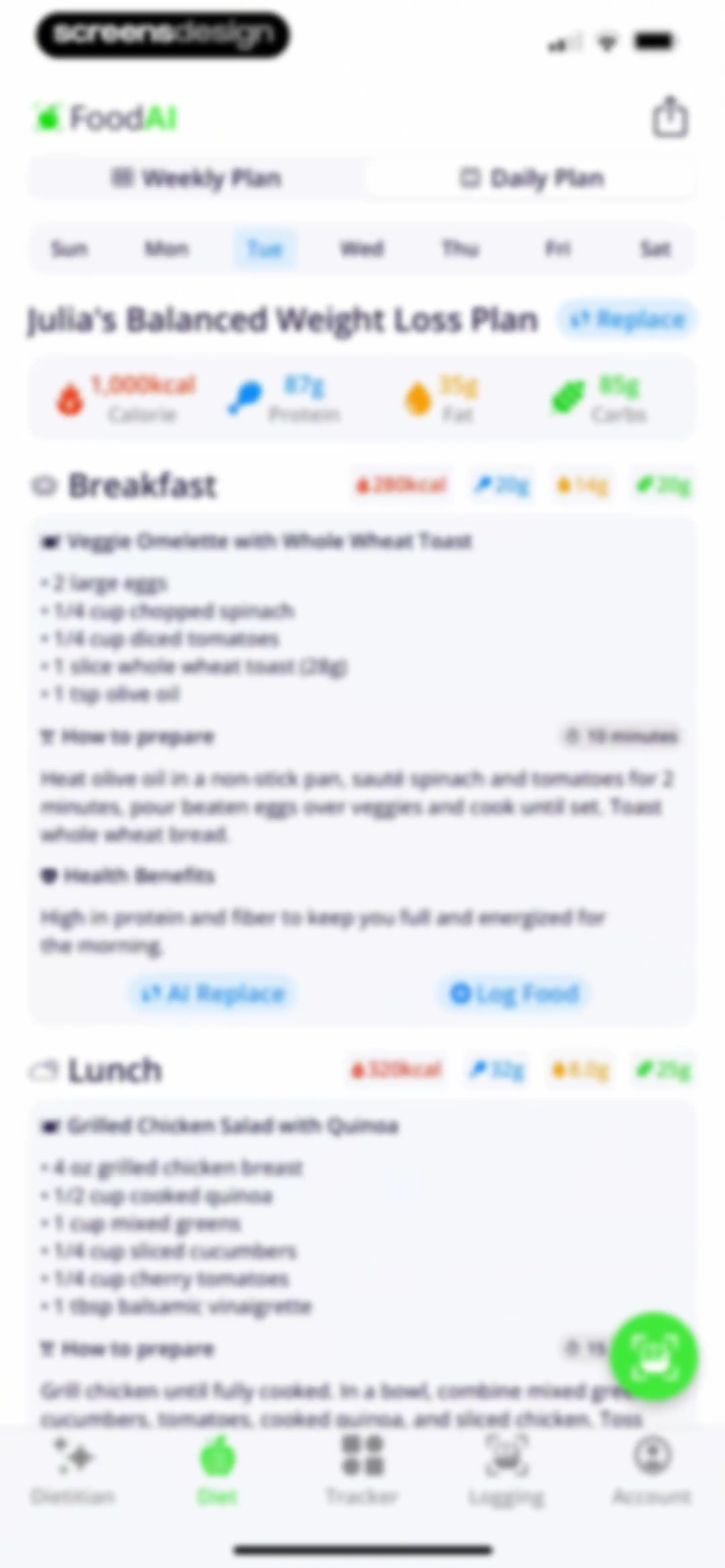 Calorie Tracker・Diet: Food AI screen 83