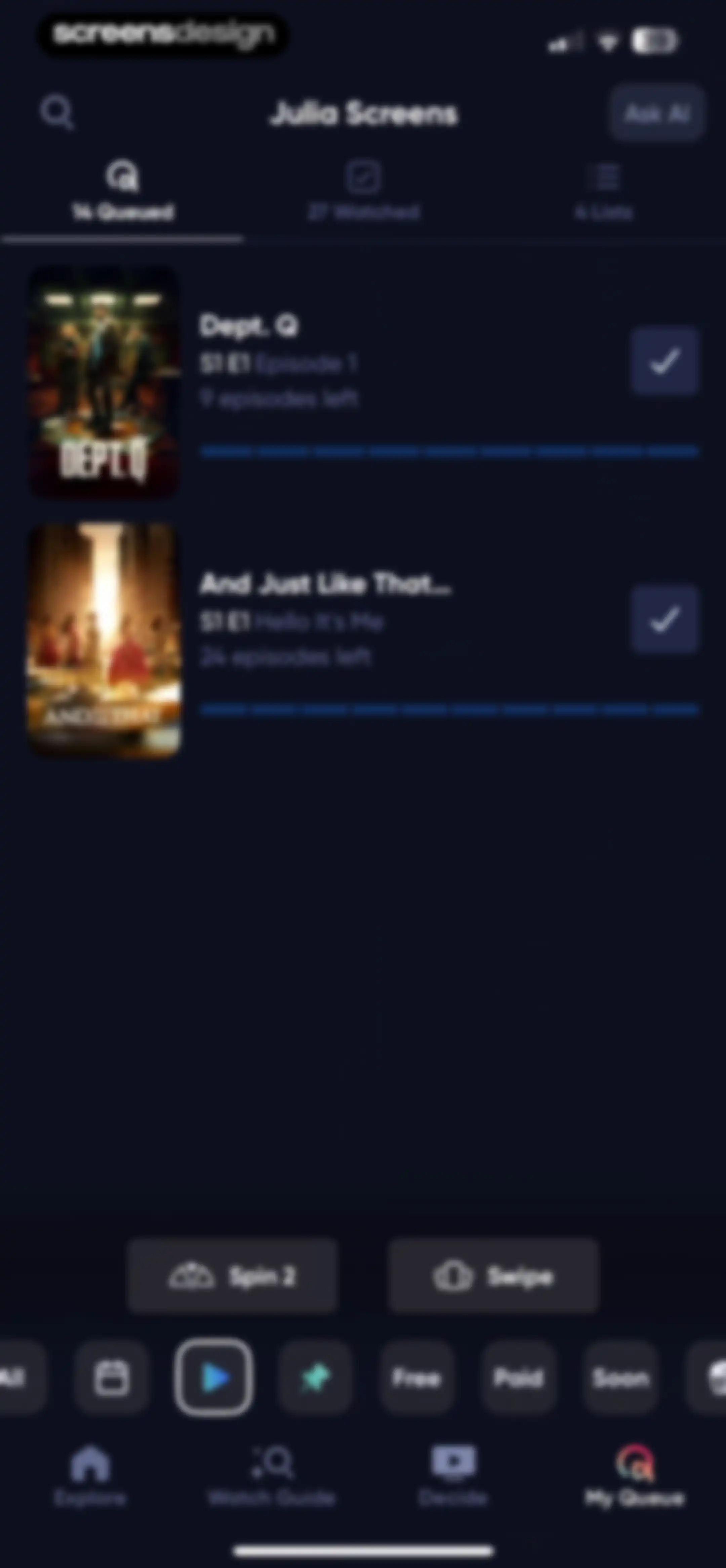 Queue - Find Movies & Shows screen 152