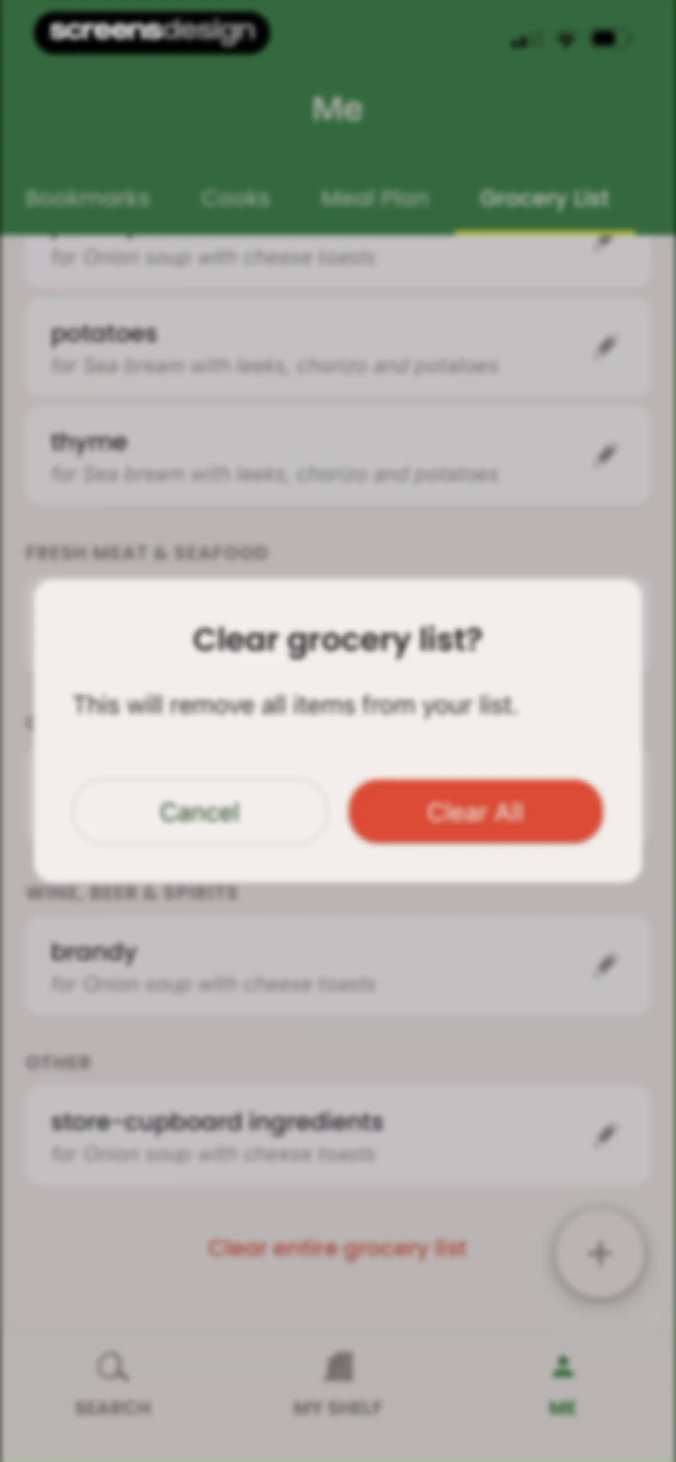 CookShelf: Search Cookbooks screen 113