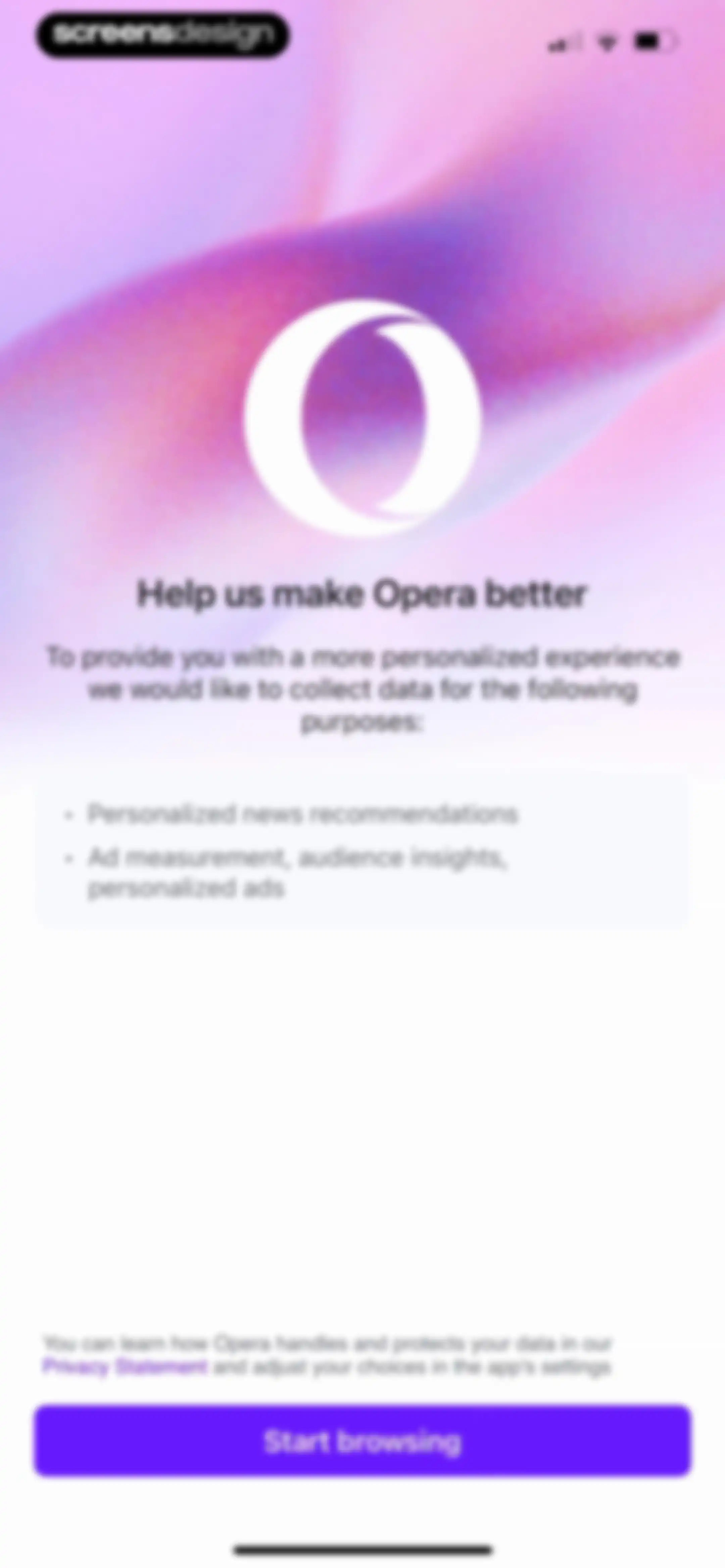 Opera: AI browser with VPN screen 2
