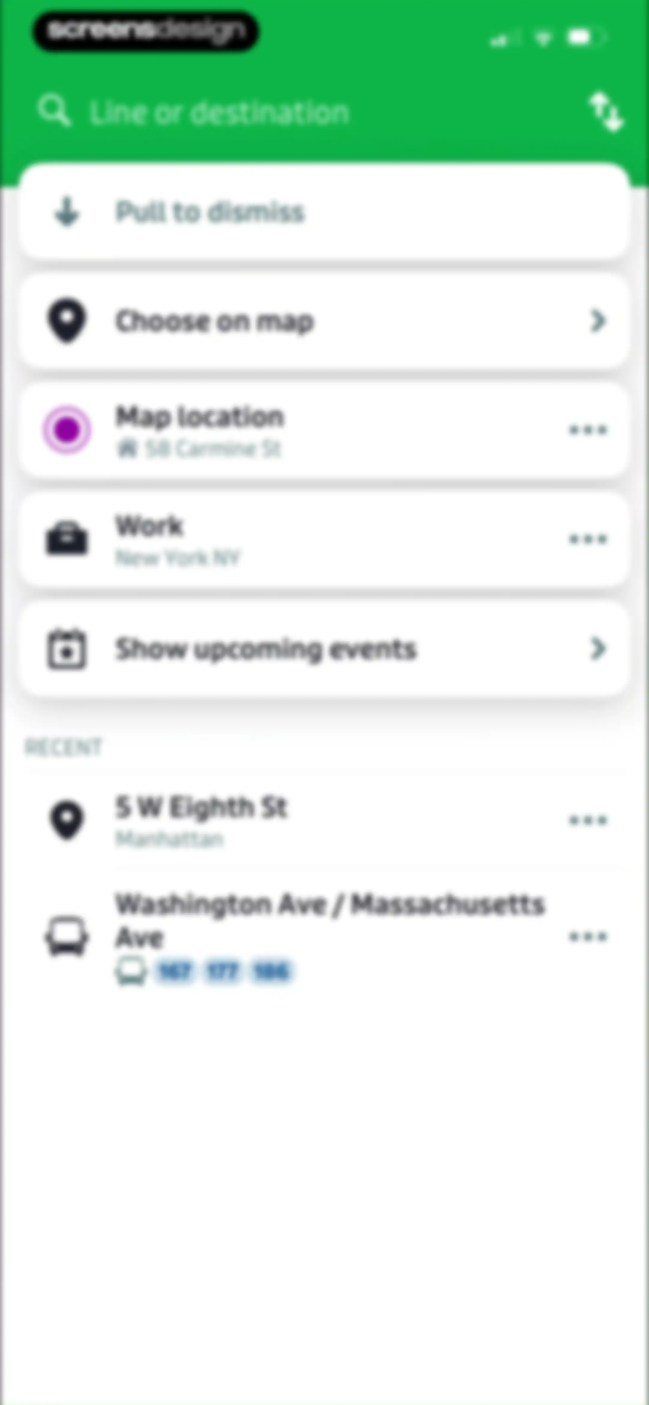 Transit • Subway & Bus Times screen 63