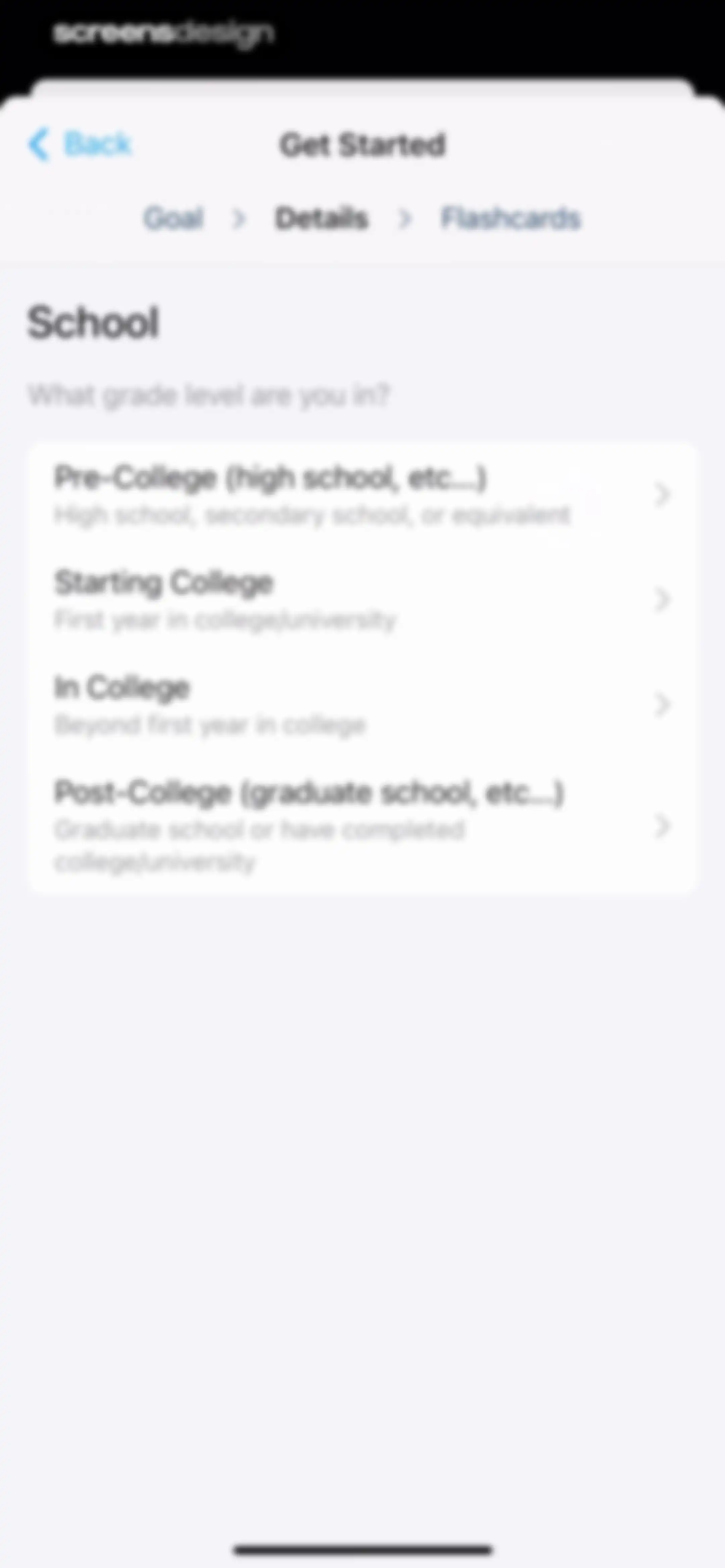 AlgoApp - Flashcards screen 4