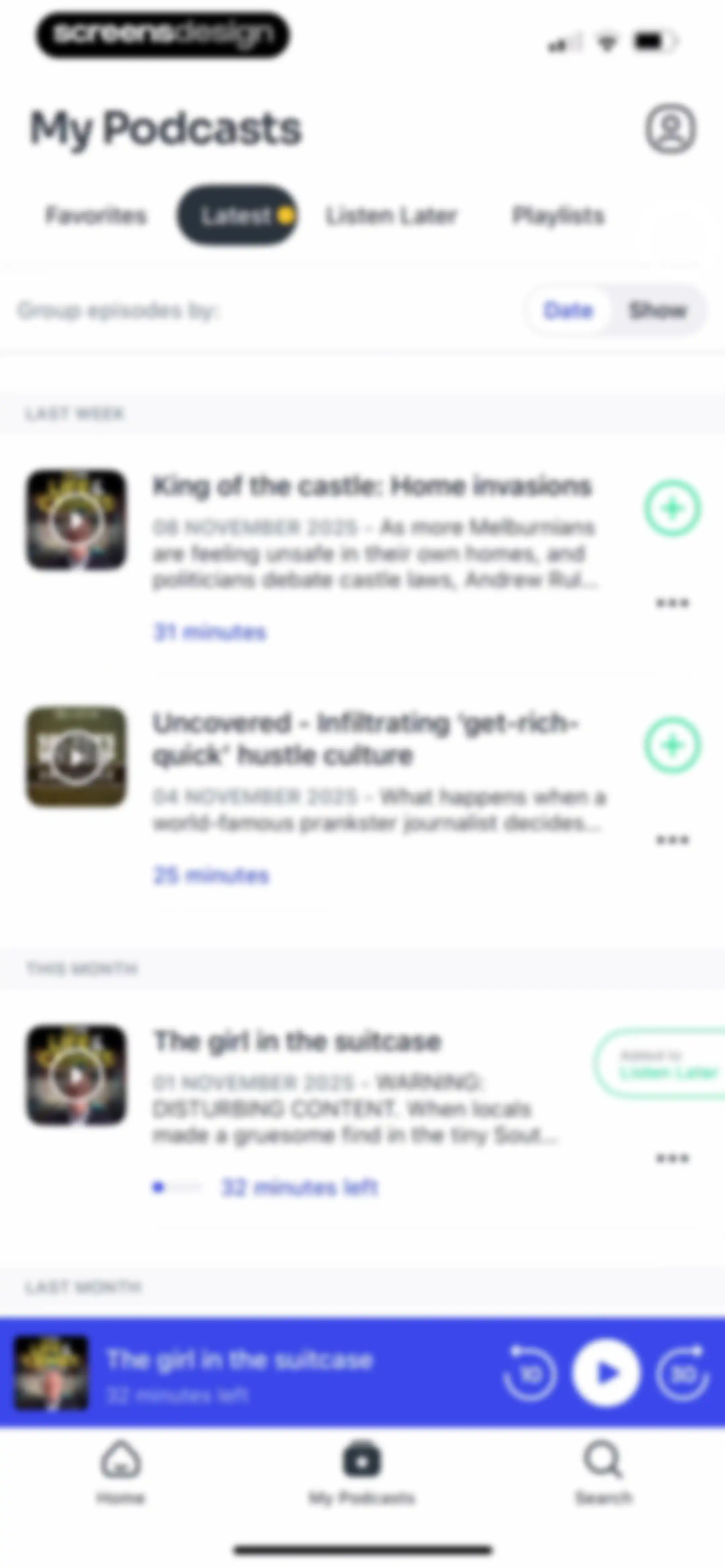 Podcast App screen 26