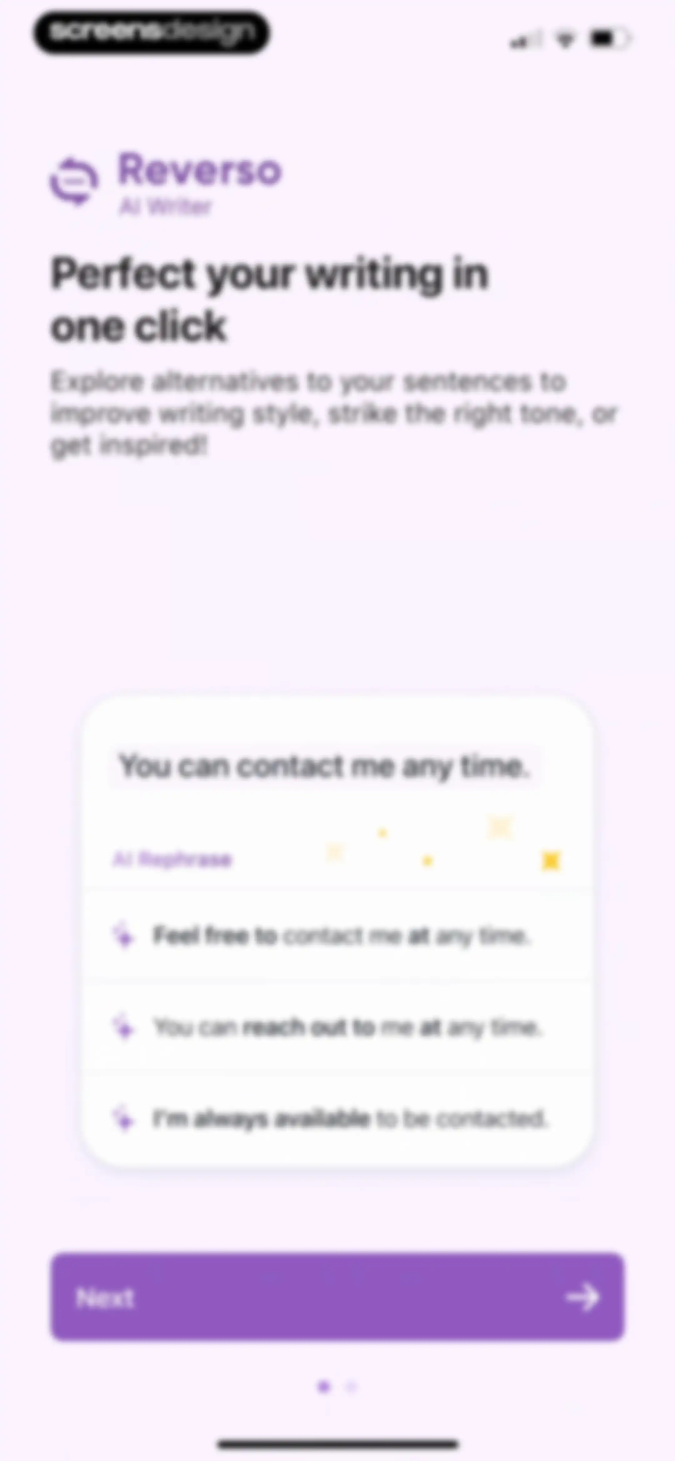 Reverso translate and learn screen 127