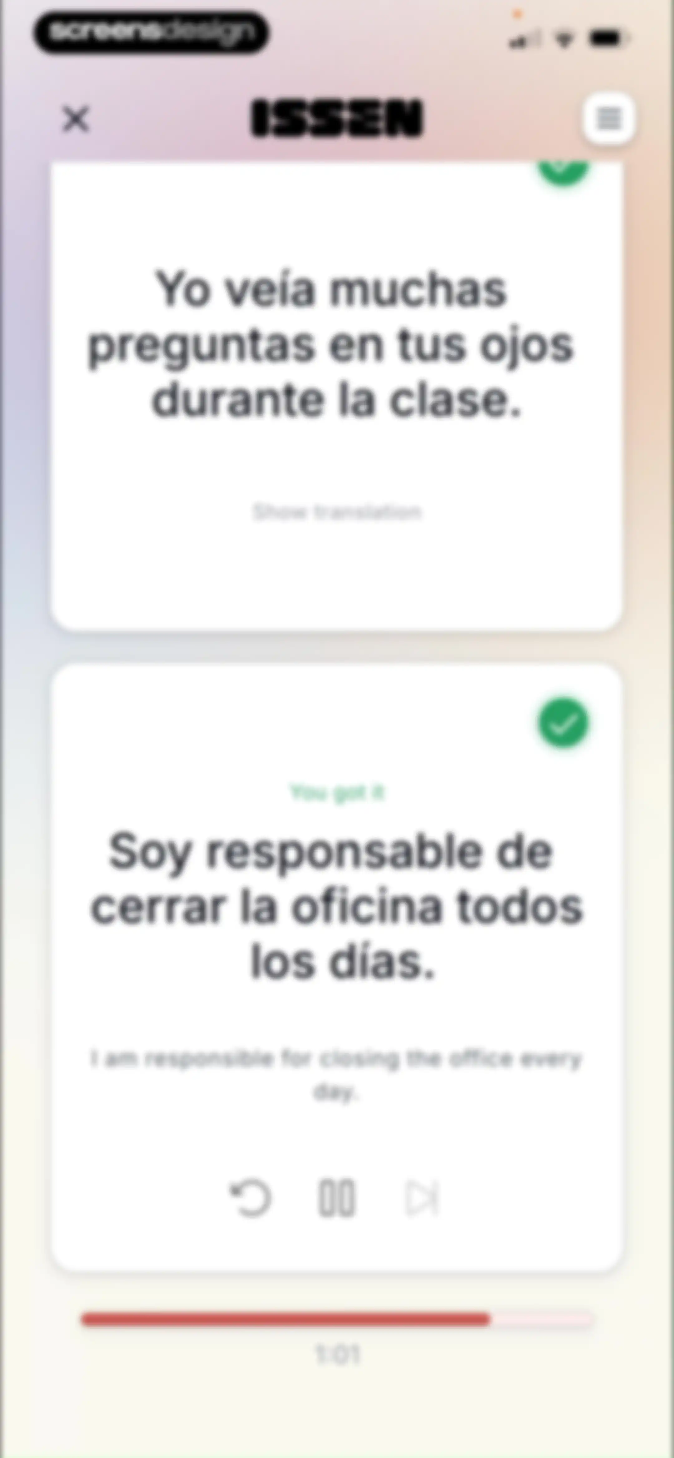 ISSEN - Voice Tutor screen 47