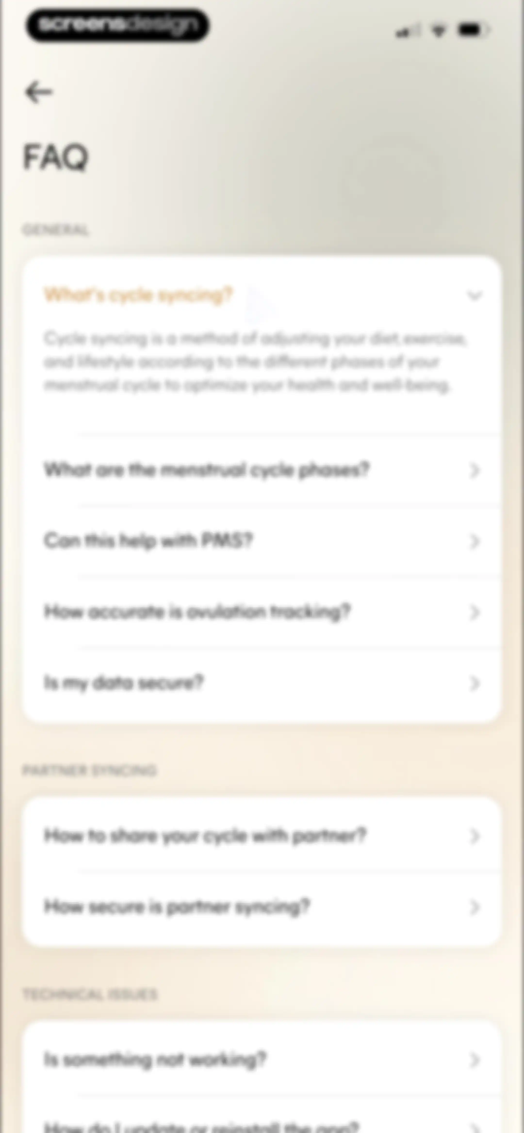 Lively - Period Tracker, Cycle screen 124
